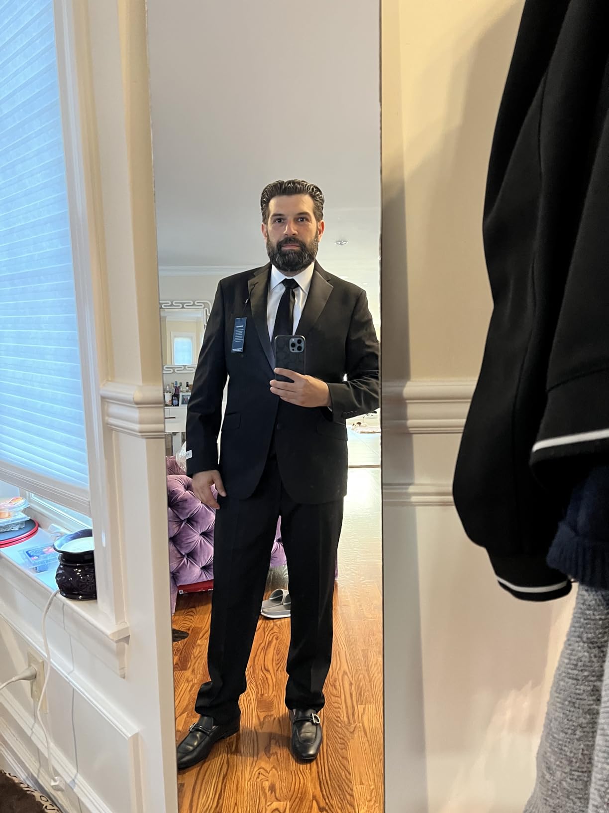 Kenneth Cole New York Men's Performance Fabric Tuxedo, Formal Suit for Black Tie customer photo 2