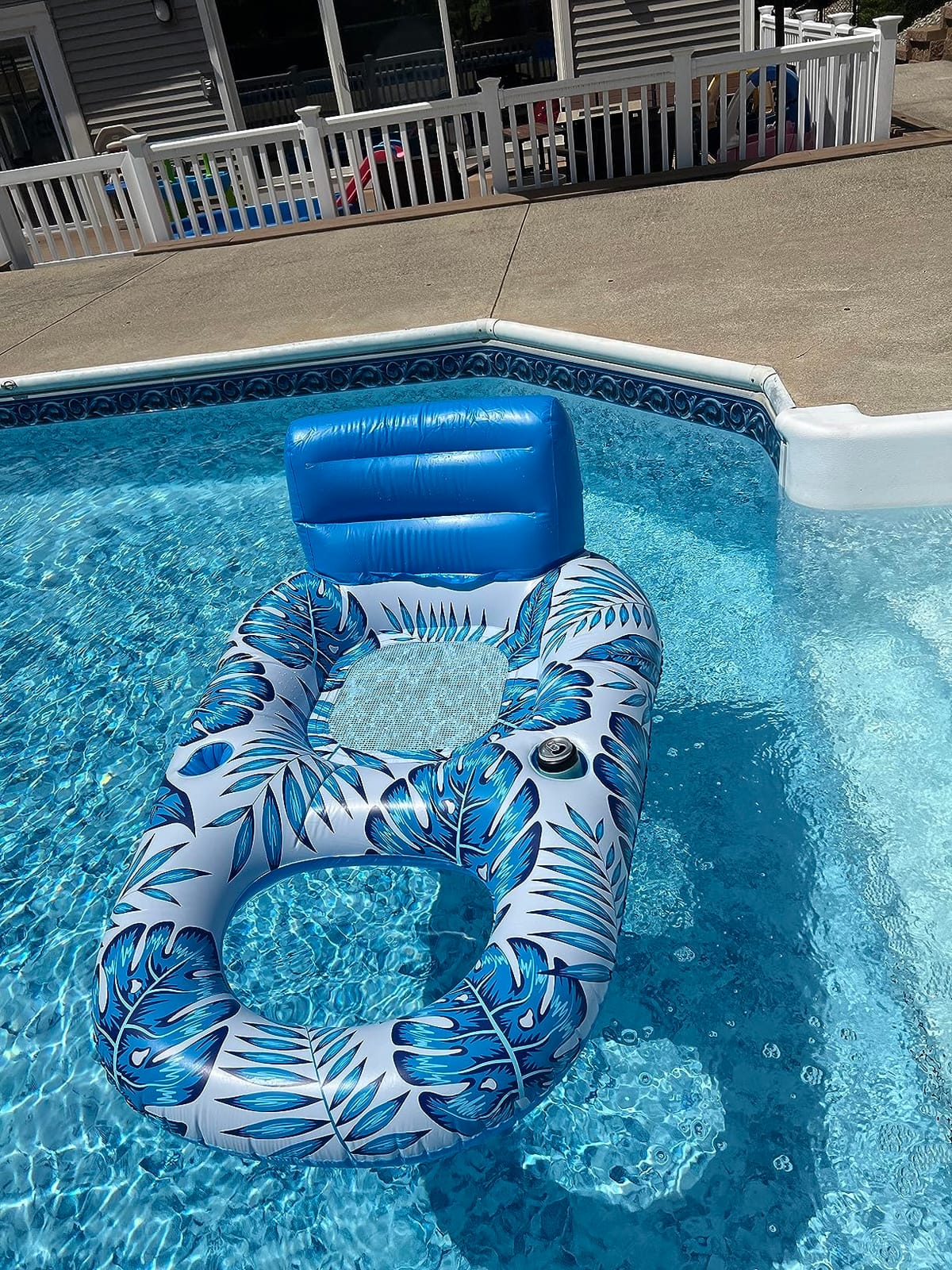 Jasonwell Inflatable Pool Float Adult - Pool Floaties Lounger Floats Raft Floating Chair Water Floaties for Swimming Pool Lake Lounge Float with Cup Holders customer photo 2