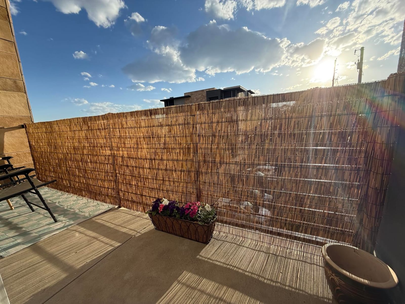 2 Pack Natural Reed Fence, 4FT X 16.4FT Bamboo Fencing Privacy Reed Screening for Outdoor, Gallery, Restaurant, Hotel, Patio (Brown) customer photo 2