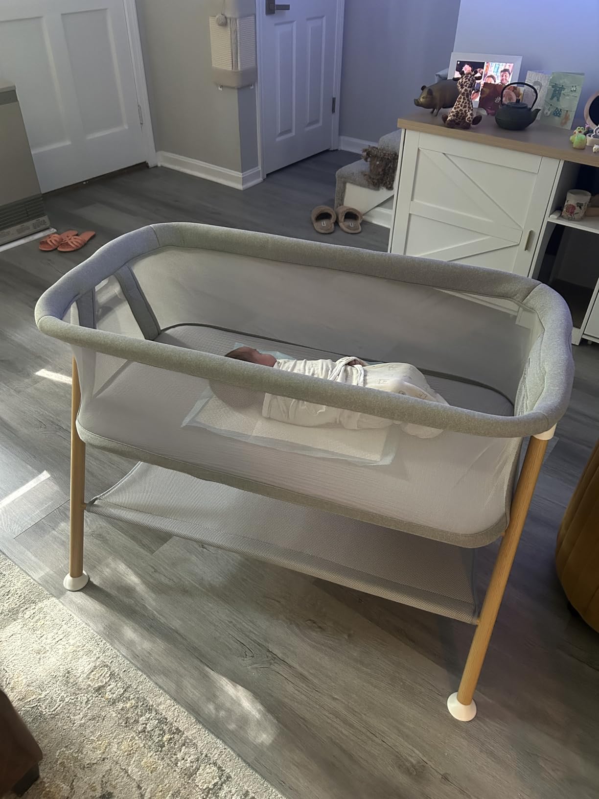 Newton Baby Bassinet & Bedside Sleeper, Breathable, Washable, Grey customer photo 2