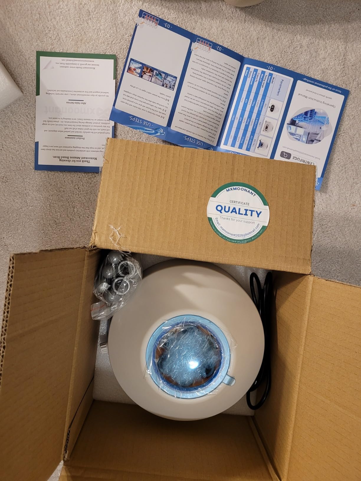 Mxmoonant Centrifuge Machine, 15mlX6 Lab Benchtop PRP Centrifuges | 300-4000RPM Speed Control, 0-100Min Timer, LCD Digital Display, Time & Speed Control, Easy Operation, 1953xg, 110V customer photo 2