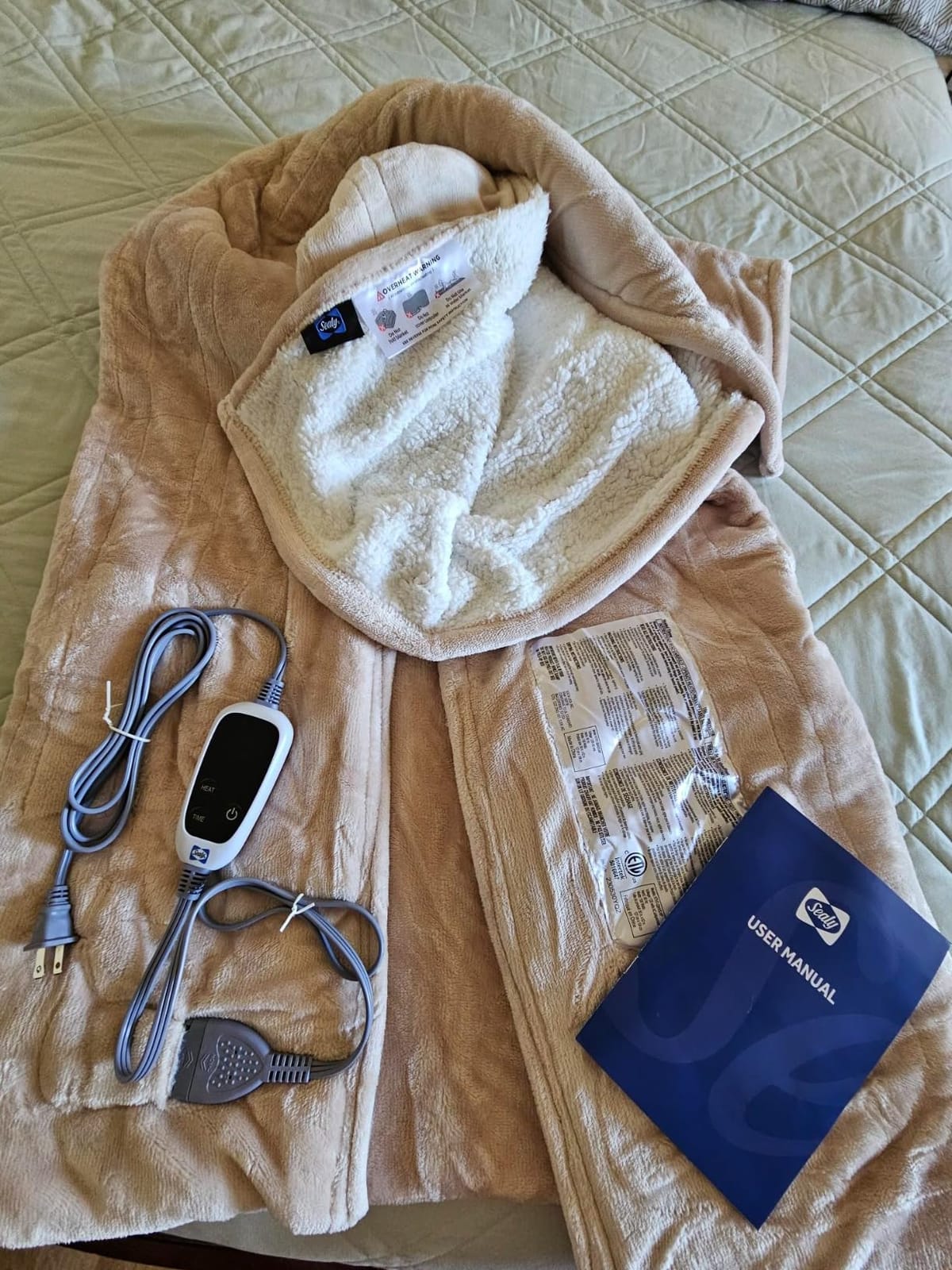 Sealy Electric Blanket Heated Throw with Foot Pocket, 50