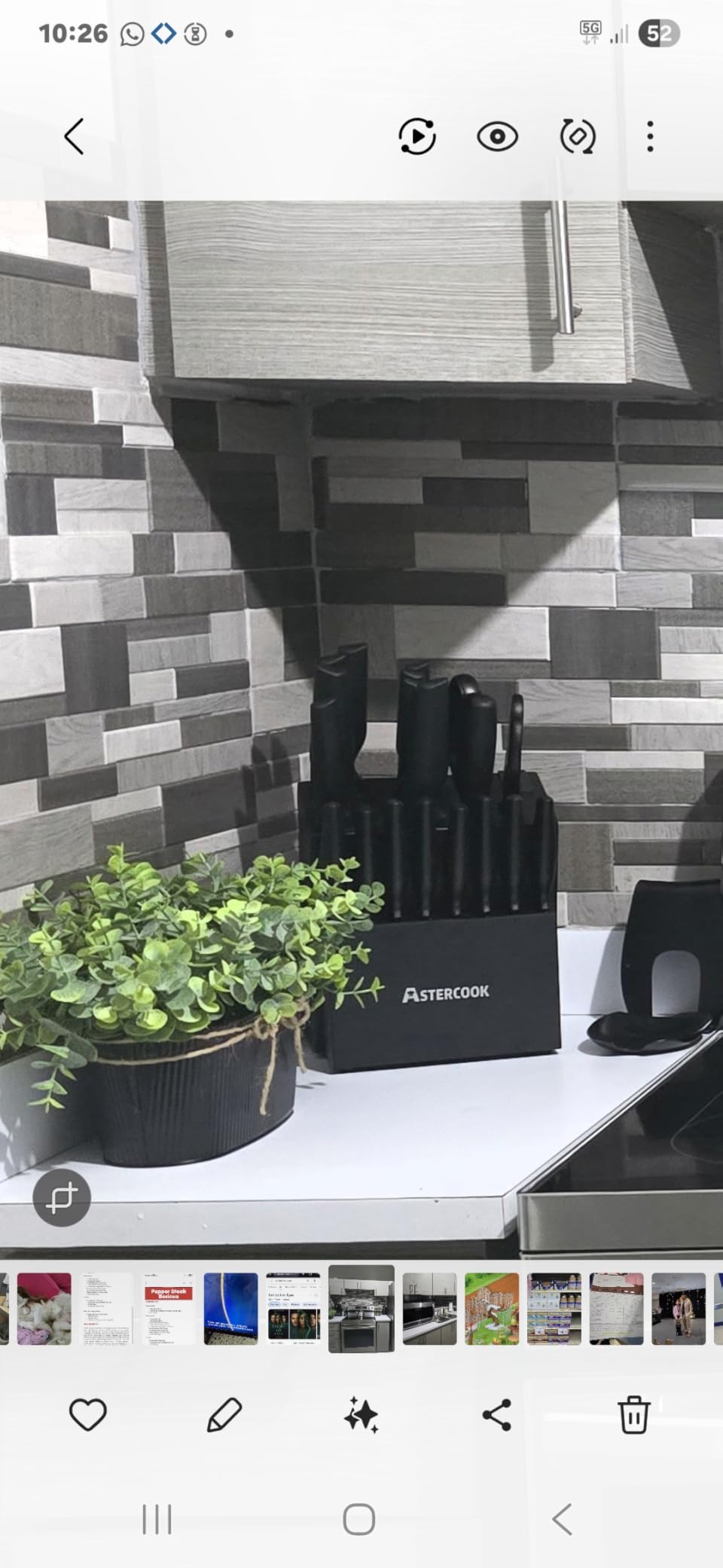 Knife Set, Astercook 21 Pieces Knife Sets for Kitchen with Block, Dishwasher Safe Kitchen Knife Set with Built-in Sharpener, German Stainless Steel Black Knife Block Set, Fathers Day Gift for Men customer photo 2