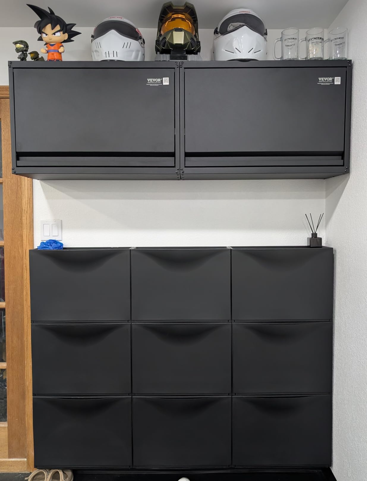 VEVOR Metal Storage Cabinet, 120lbs Load Capacity per Shelf, 20'' Tall Wall-Mounted Powder-Coating Steel Garage Cabinet with Adjustable Shelf, Press to Close & Open Door Perfect for Office Garage Tool customer photo 1