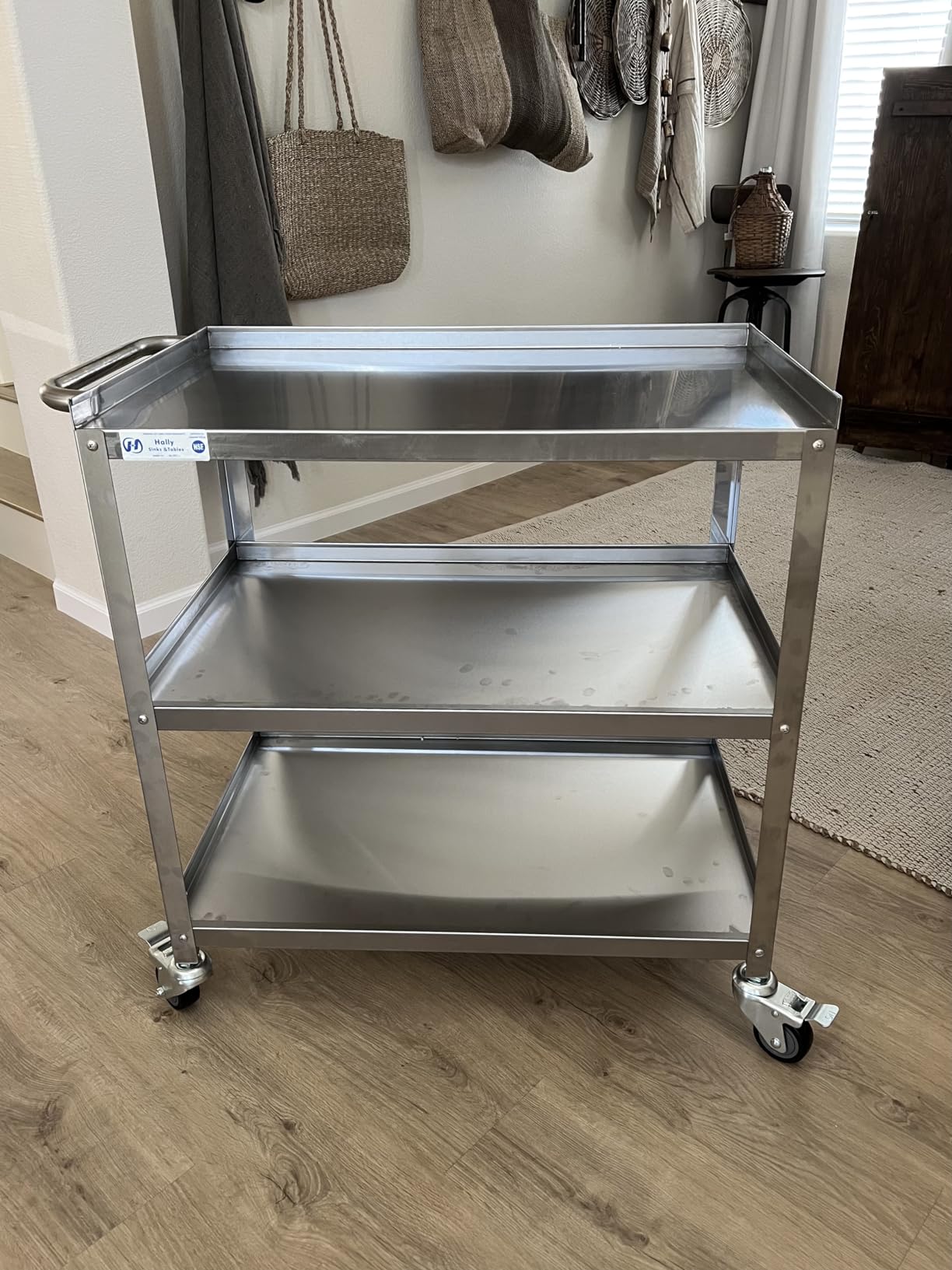 Hally Stainless Steel Utility Cart 3 Tier NSF Rolling Carts 31