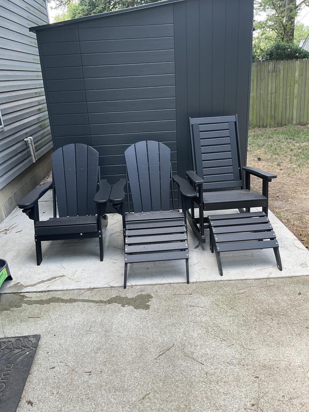 GREENVINES Folding-Adirondack-Chairs Set of 2, HDPE All Weather, Blue customer photo 2