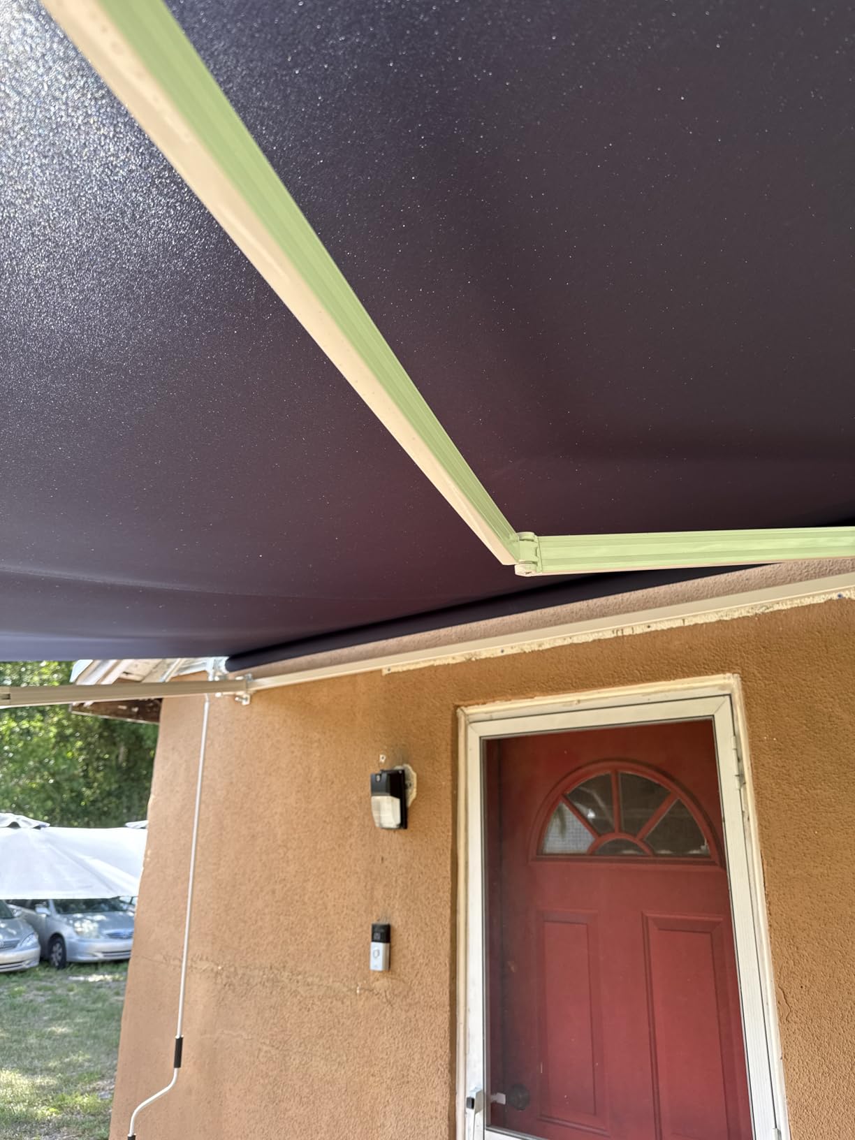 10'x8' Patio Manual Retractable Awning Fully Assembled, Dark Grey | Aluminum Frame, 280G Polyester, Water-Resistant, Sunshade Shelter for Outdoor Window Door Awning Deck Canopy Balcony customer photo 2