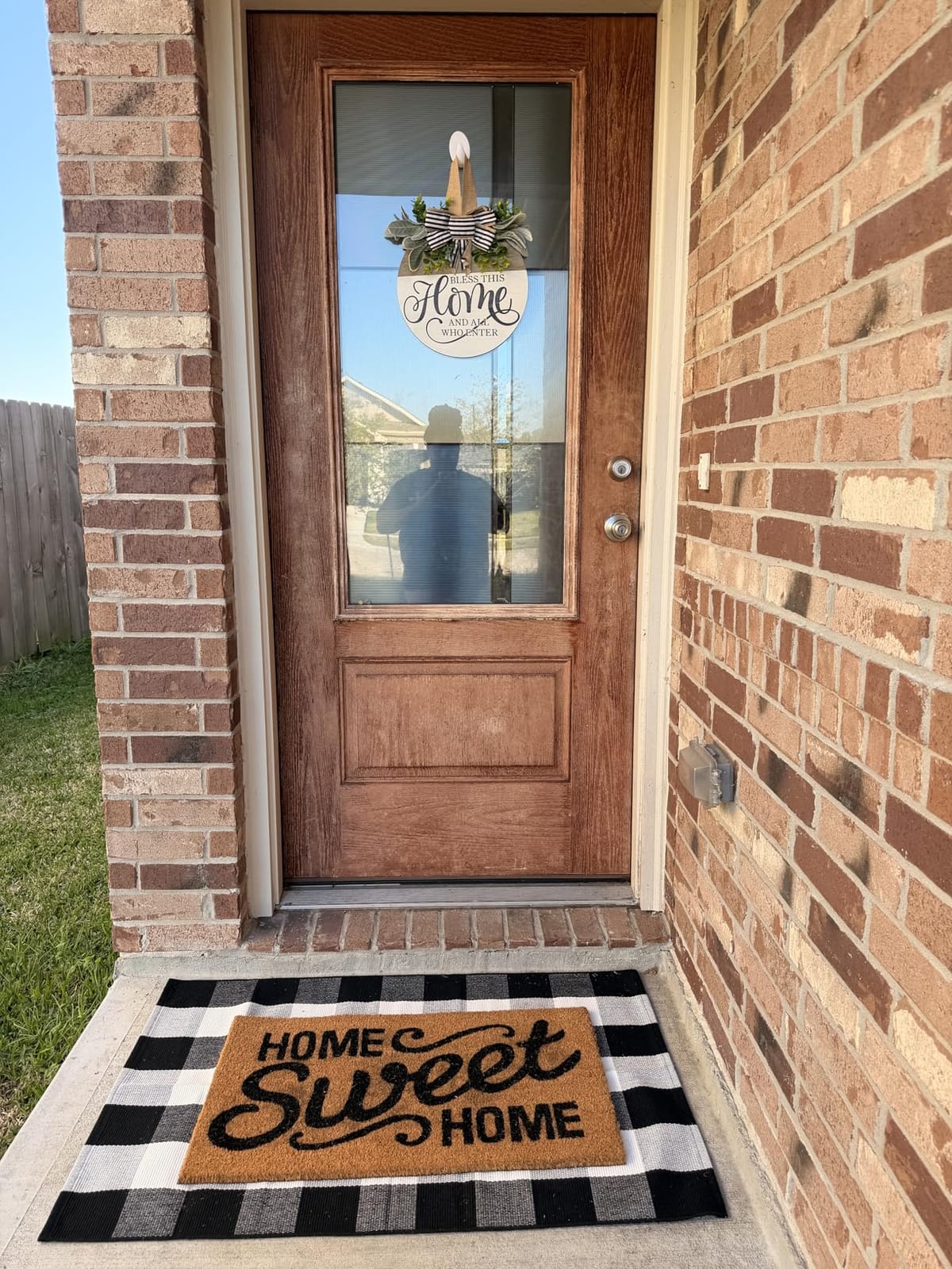 Home Sweet Home Doormat Set, 2-Piece Layered Front Porch Mat Combo, Natural Coir Welcome Mat with Black and White Buffalo Plaid Rug, Farmhouse Outdoor Entryway Decor for Porch, Patio, Home | Layered Front Porch Mat Combo, Natural Coir Welcome Mat, Black and White, Farmhouse Outdoor Entryway Decor customer photo 1