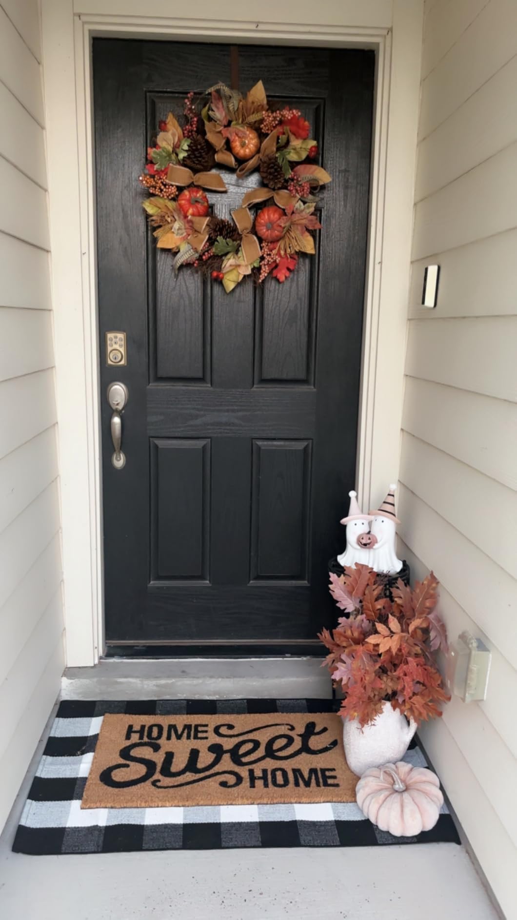 Home Sweet Home Doormat Set, 2-Piece Layered Front Porch Mat Combo, Natural Coir Welcome Mat with Black and White Buffalo Plaid Rug, Farmhouse Outdoor Entryway Decor for Porch, Patio, Home | Layered Front Porch Mat Combo, Natural Coir Welcome Mat, Black and White, Farmhouse Outdoor Entryway Decor customer photo 2