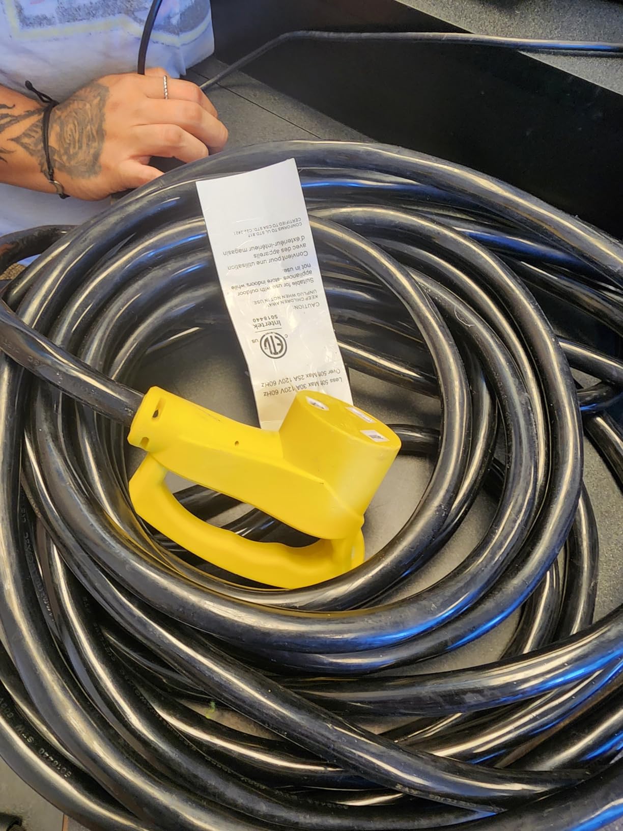 PlugSaf 50 FT 30 Amp RV Extension Cord Outdoor, 10AWG 125V 3750W STW Yellow | NEMA TT-30P/R, Flexible 10 Gauge Extension Cord Heavy Duty, 50 Foot RV Power Cord Waterproof with Grip Handle, ETL Listed customer photo 1
