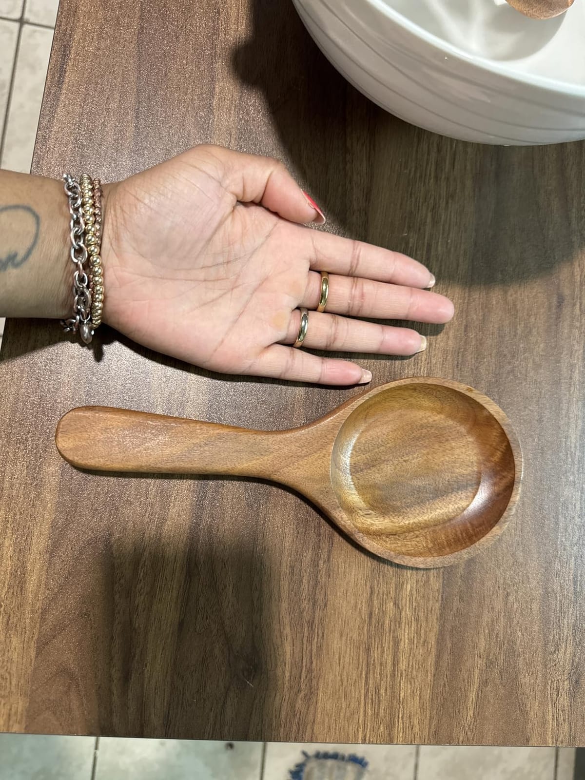 KITEISCAT Extra Large Elegant Ceramic Oval Salad Bowl Set with Premium Acacia Wood Salad Serving Utensils - Large Capacity, Stylish and Practical, Kitchen Must-Have customer photo 1