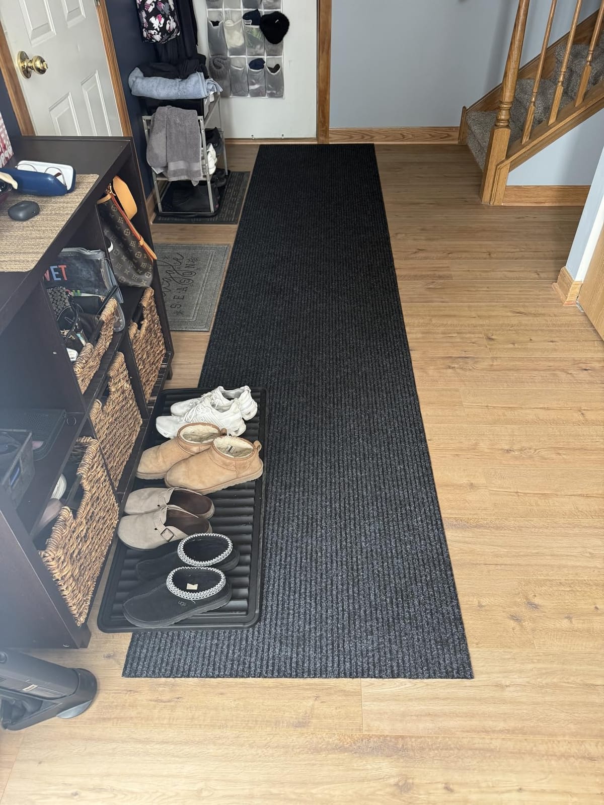 Ottomanson Waterproof Runner Rug 2'x6, Non Slip Indoor Outdoor Door Mat | Heavy Duty Commercial Industrial Utility Entryway Carpet, Hallway, Garage, Patio, Rubber Backed, Low Profile, Black customer photo 1