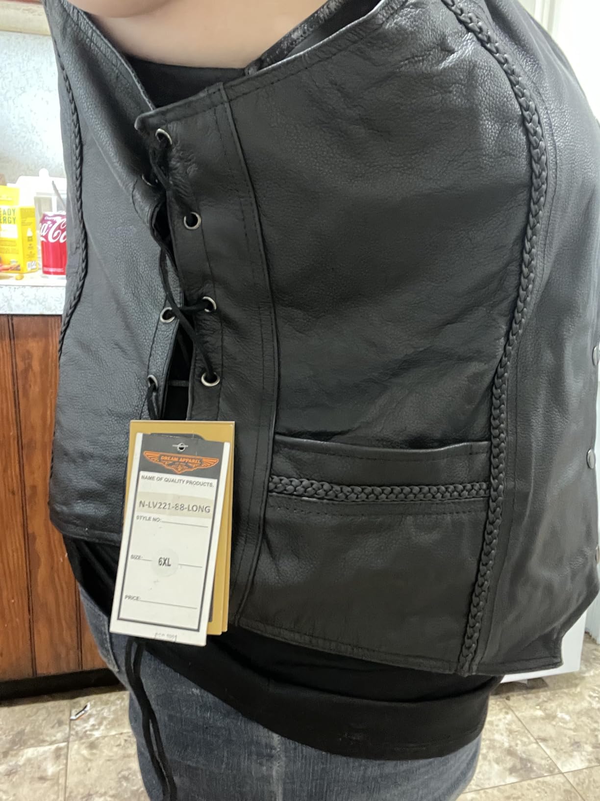 Dream Apparel Womens Black Leather Motorcycle Vest for Riding W/Concealed Carry Pockets, Biker Vest Club Vest W/Side Laces customer photo 1