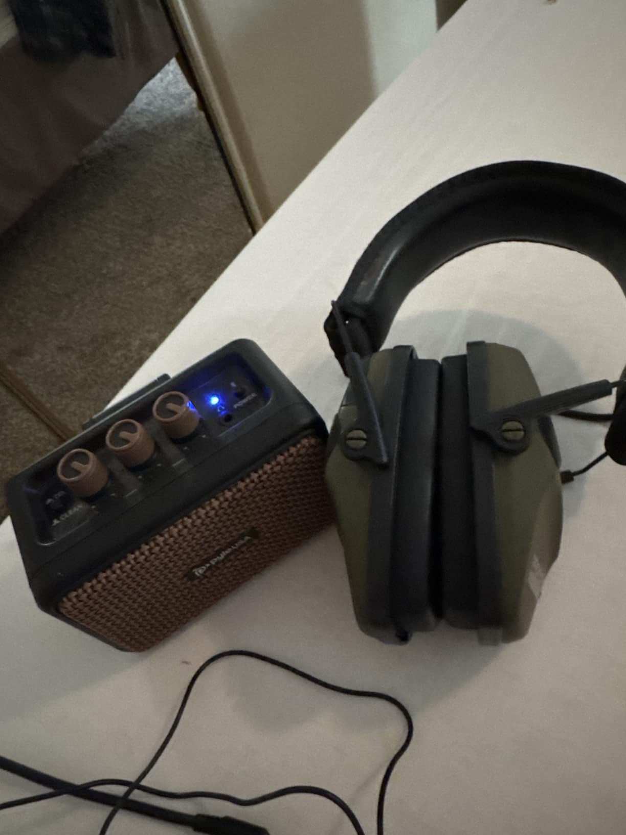 PROHEAR Electronic Ear Protection for Shooting with 4X Sound Amplification, Gun Range Hearing Protection Muffs, NRR 23dB Noise Reduction Headphones for Hunting, Green customer photo 1