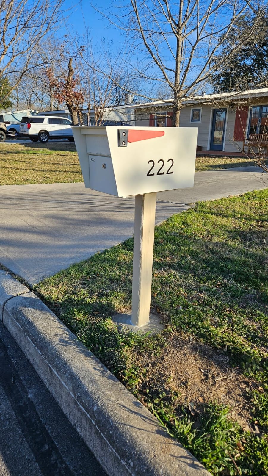 Mail Boss Mail Manager Modern Locking Post Mount Mailbox, USPS Approved | Patented anti-pry lock, accepts small packages, compact galvanized steel curbside design, weather and vandal-resistant. customer photo 1