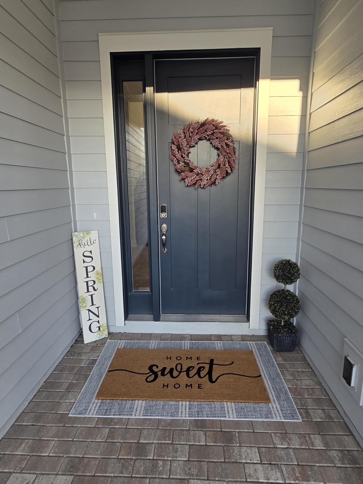 Door Mat - Coir Doormat for Outdoor Entrance, Durable Welcome Mat with Non-Slip Backing, Perfect for Front Door and Entryway - Outdoor/Indoor - Welcome Canvas - 17