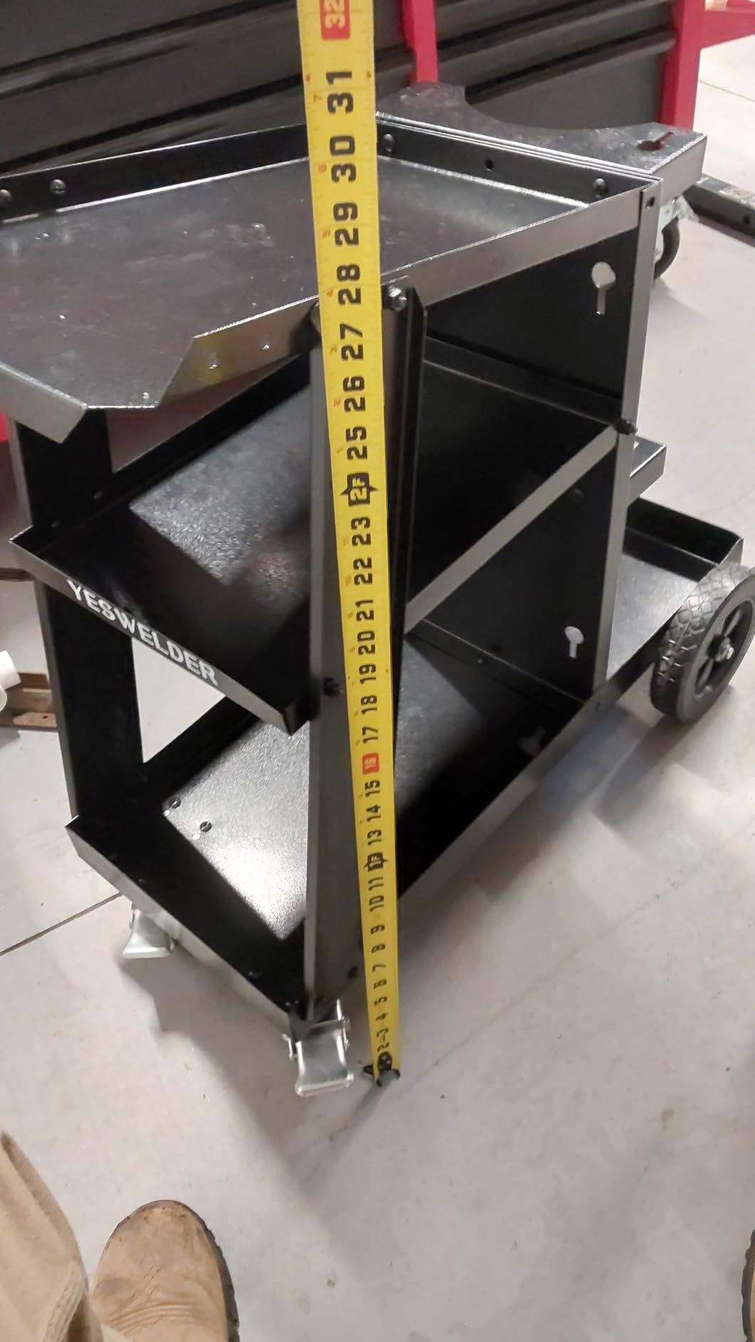 YESWELDER Welding Cart for TIG MIG Welder and Plasma Cutter, Tilt-Table Large Storage 360° Rolling Welding Trolley customer photo 1