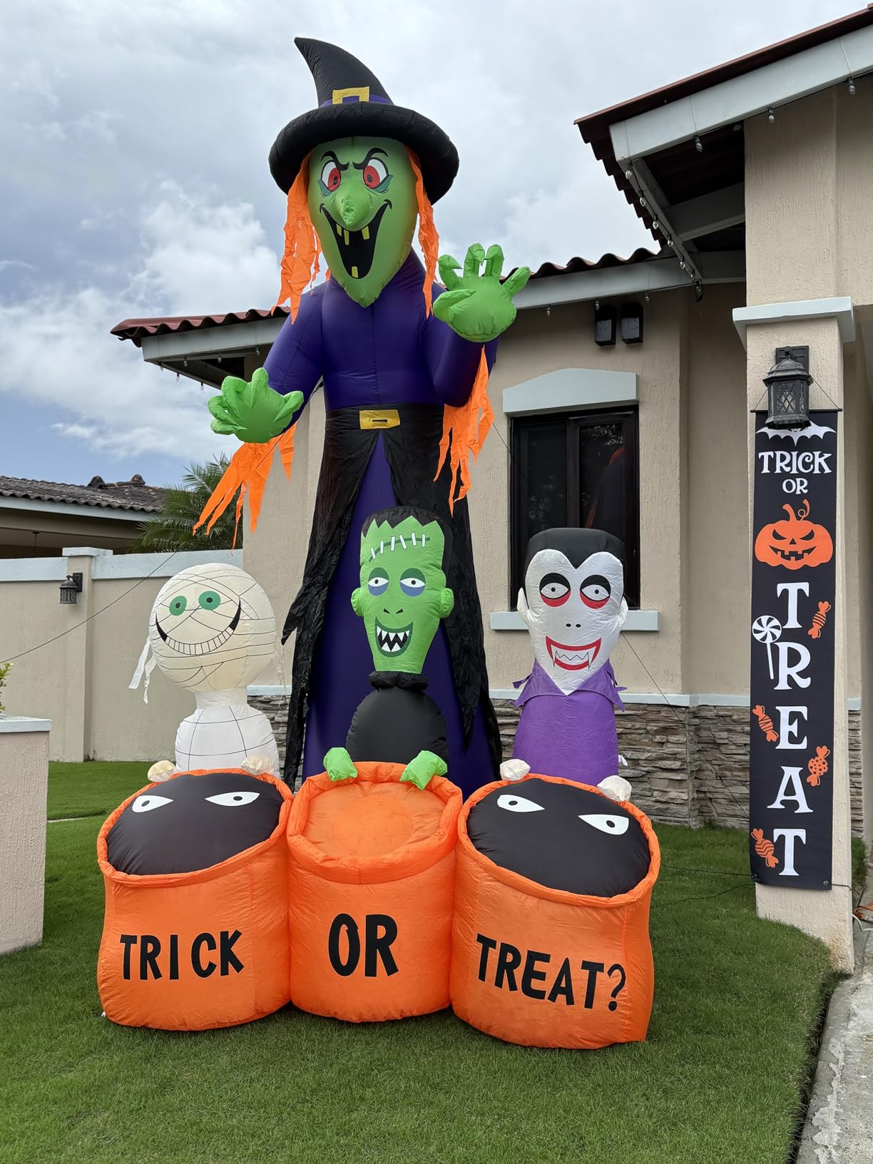 Joiedomi 12 Ft Tall Halloween Inflatables Witch Outdoor Decorations, with Build-in LED Lights - Outdoor Blow Up Decor for Yard customer photo 1