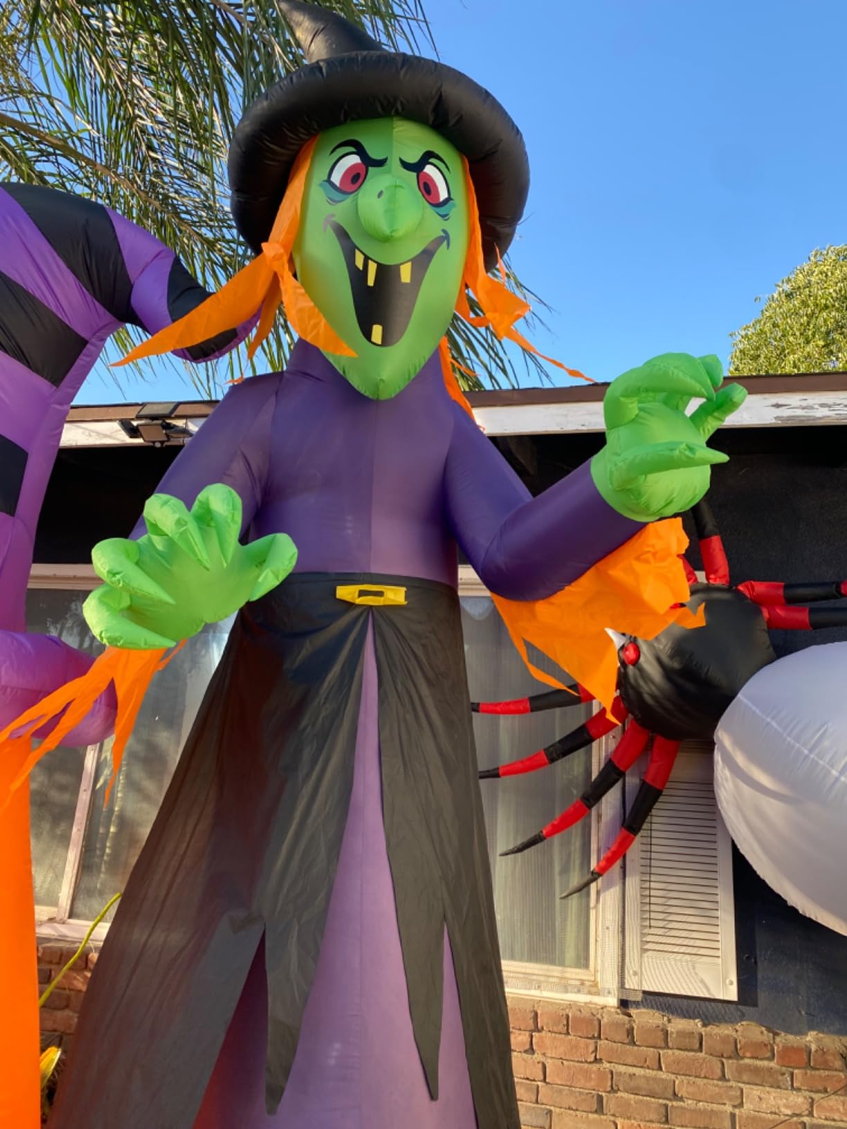 Joiedomi 12 Ft Tall Halloween Inflatables Witch Outdoor Decorations, with Build-in LED Lights - Outdoor Blow Up Decor for Yard customer photo 2