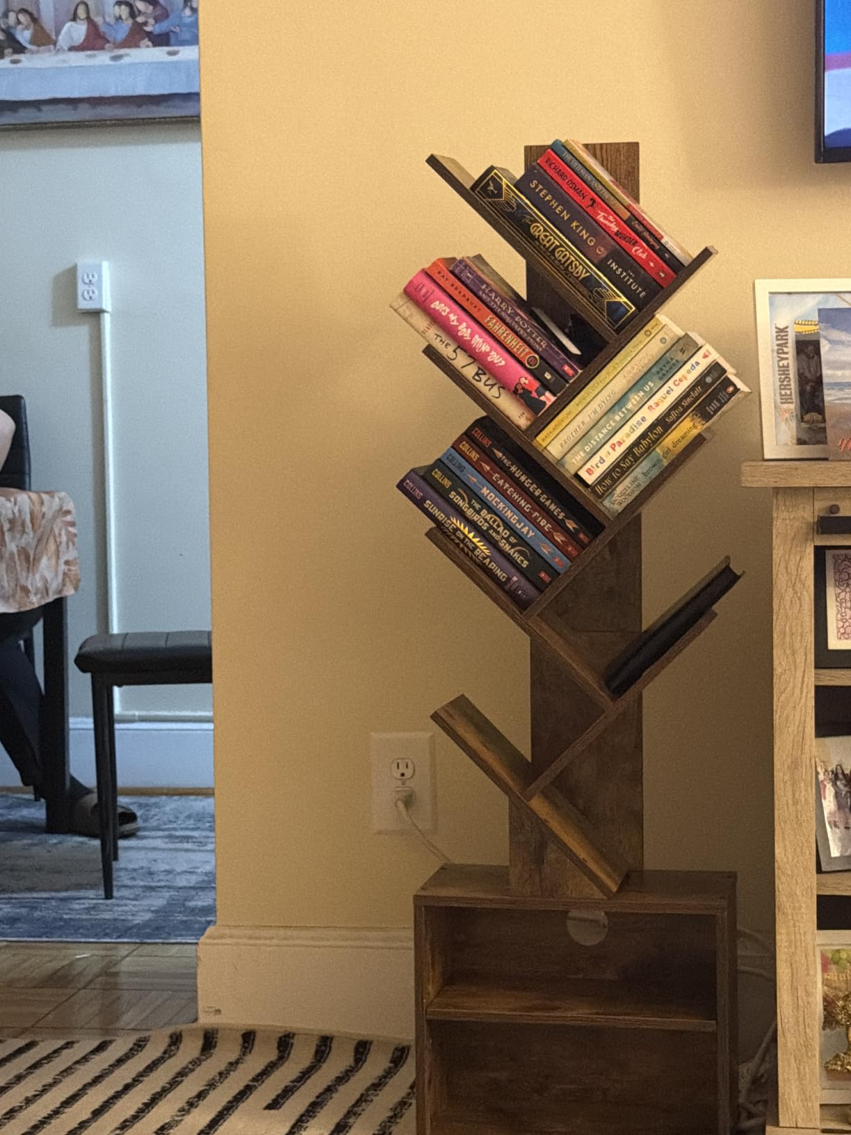 SUNMORY 6 Tier Tree Bookshelf, Tall Small Bookcase with Storage Cabinet customer photo 2