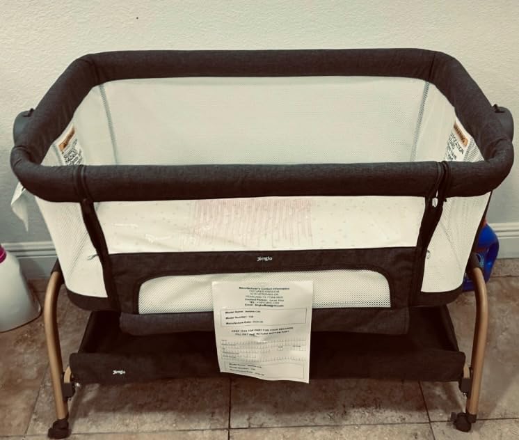Jimglo 3-in-1 Baby Bassinet, Bedside Sleeper & Rocking Bassinet, Full Mesh customer photo 2
