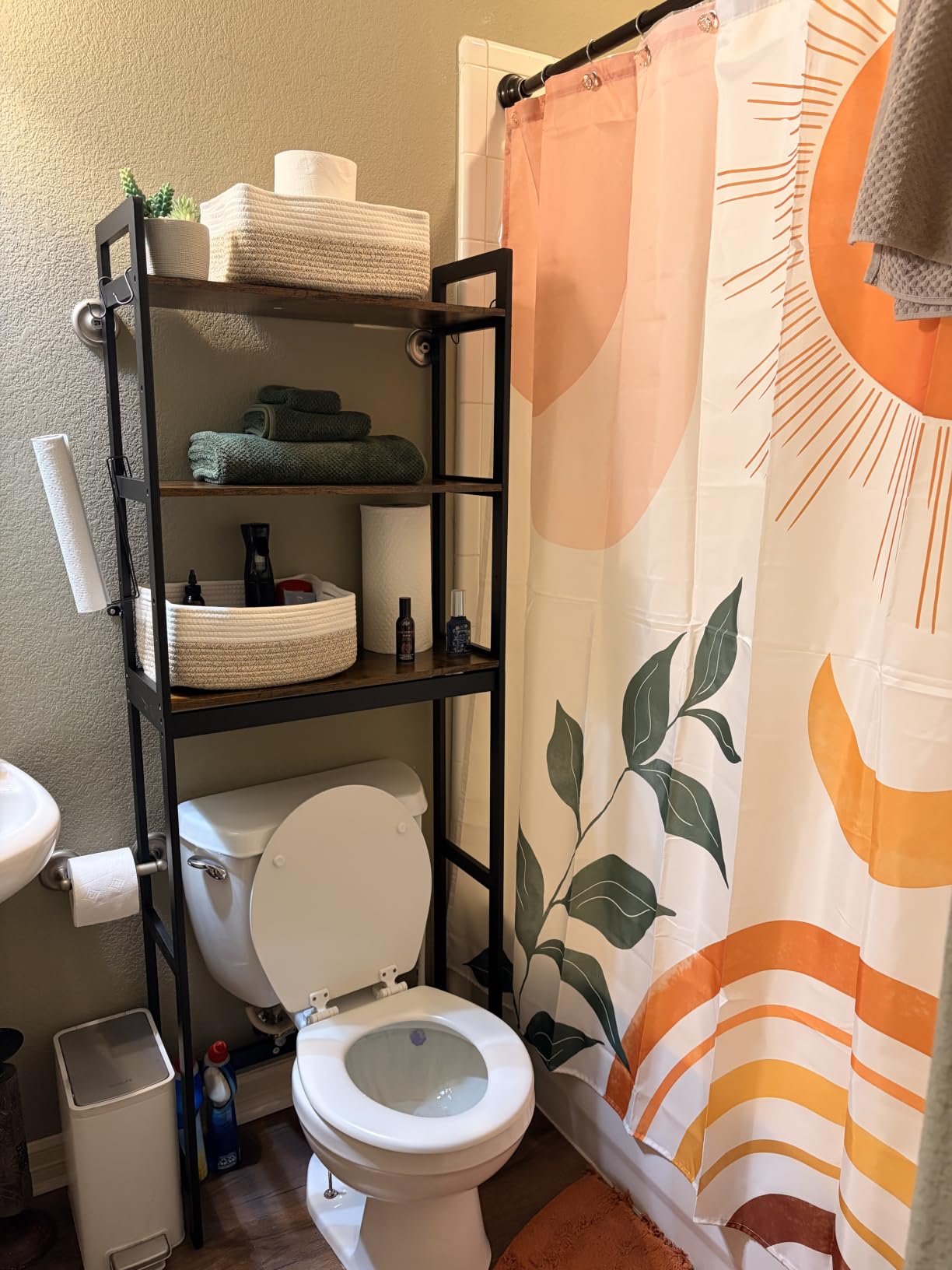 SONGMICS Over The Toilet Storage, 3-Tier Over Toilet Bathroom Organizer with Adjustable Shelf customer photo 2