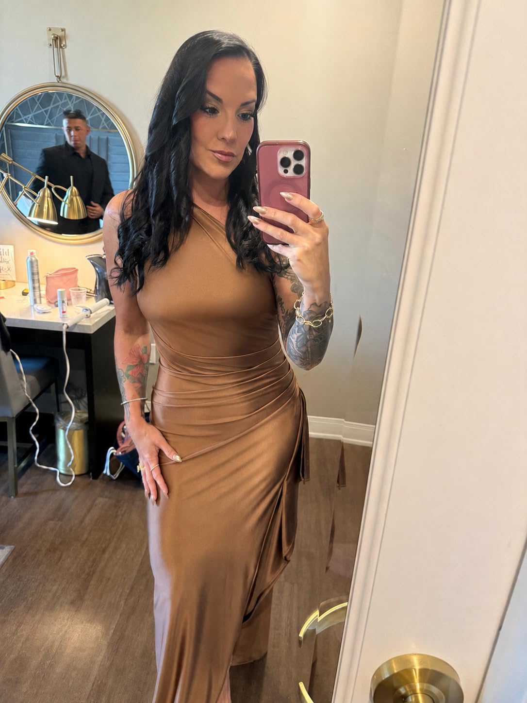Women's High Split Wedding Guest Party Maxi Dress customer photo 1