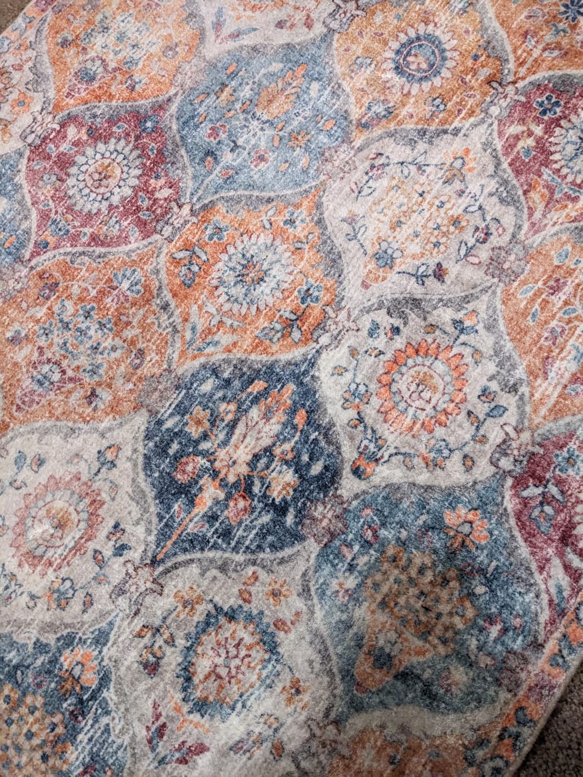 Lahome Moroccan Washable Area Rugs 8x10, 8x10 Rugs for Living Room Bedroom, Non Slip Low Pile Distressed Stain Resistant Rug for Kids Pets High Traffic Areas Elise, Burnt Orange customer photo 2