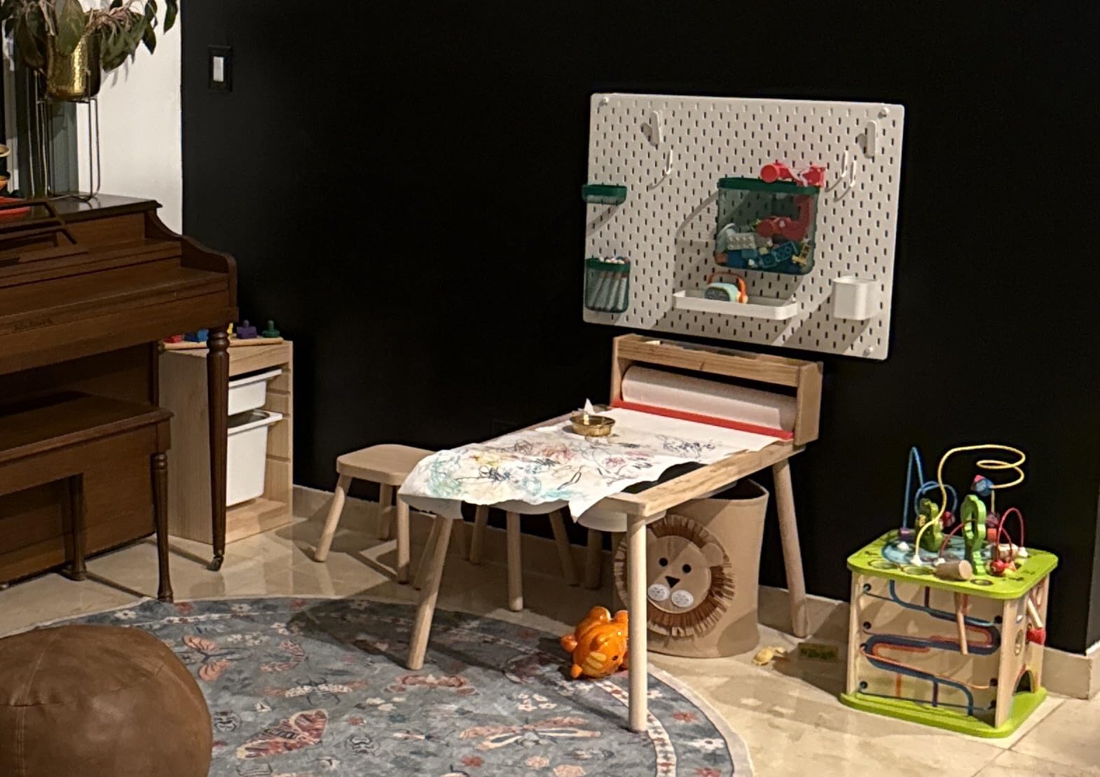 Sensory Table for Toddlers, Kids Table with 3 Storage Bins FSC Safe | Sand Water Table Graffiti Tabletop, Kids Art Table with Paper Holder, Toddler Activity Table for Play Study Storage 1-8 Gifts customer photo 1