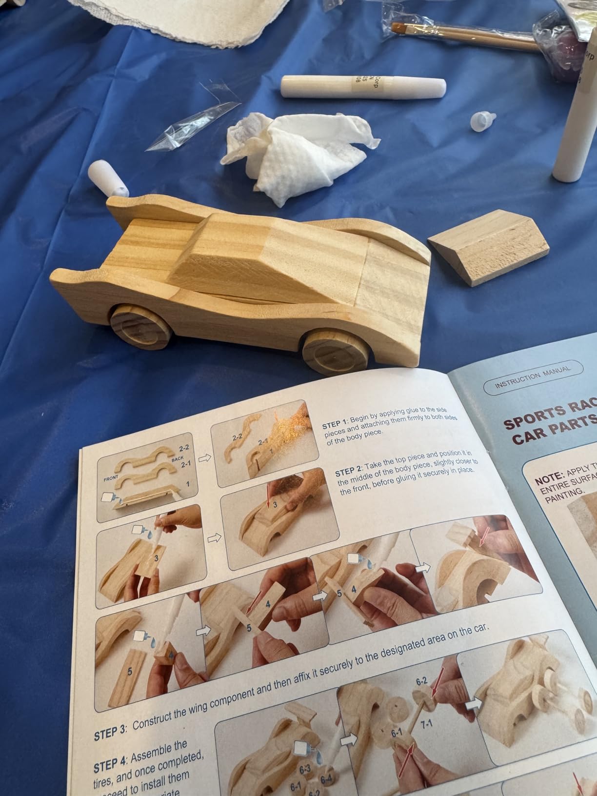 Klever Kits 4 DIY Wooden Race Cars - Build & Paint Your Own Wood Craft Kit, 4 Race Cars Toy, Easy to Assemble Arts Crafts Kit, Birthday Party Presents for Kids Boys and Girls customer photo 2