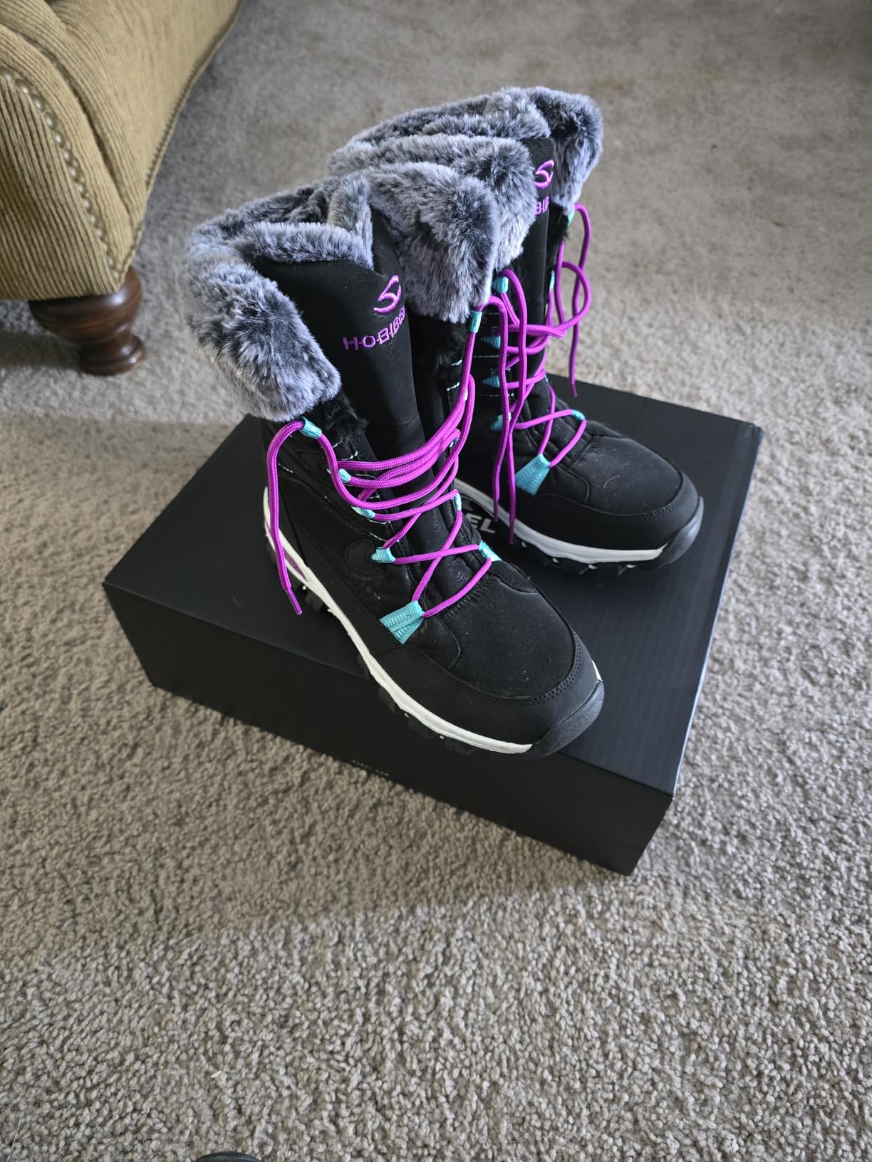 HOBIBEAR Women's Waterproof Winter Snow Boots Lightweight Warm Faux Fur Lined Mid-Calf Booties customer photo 2
