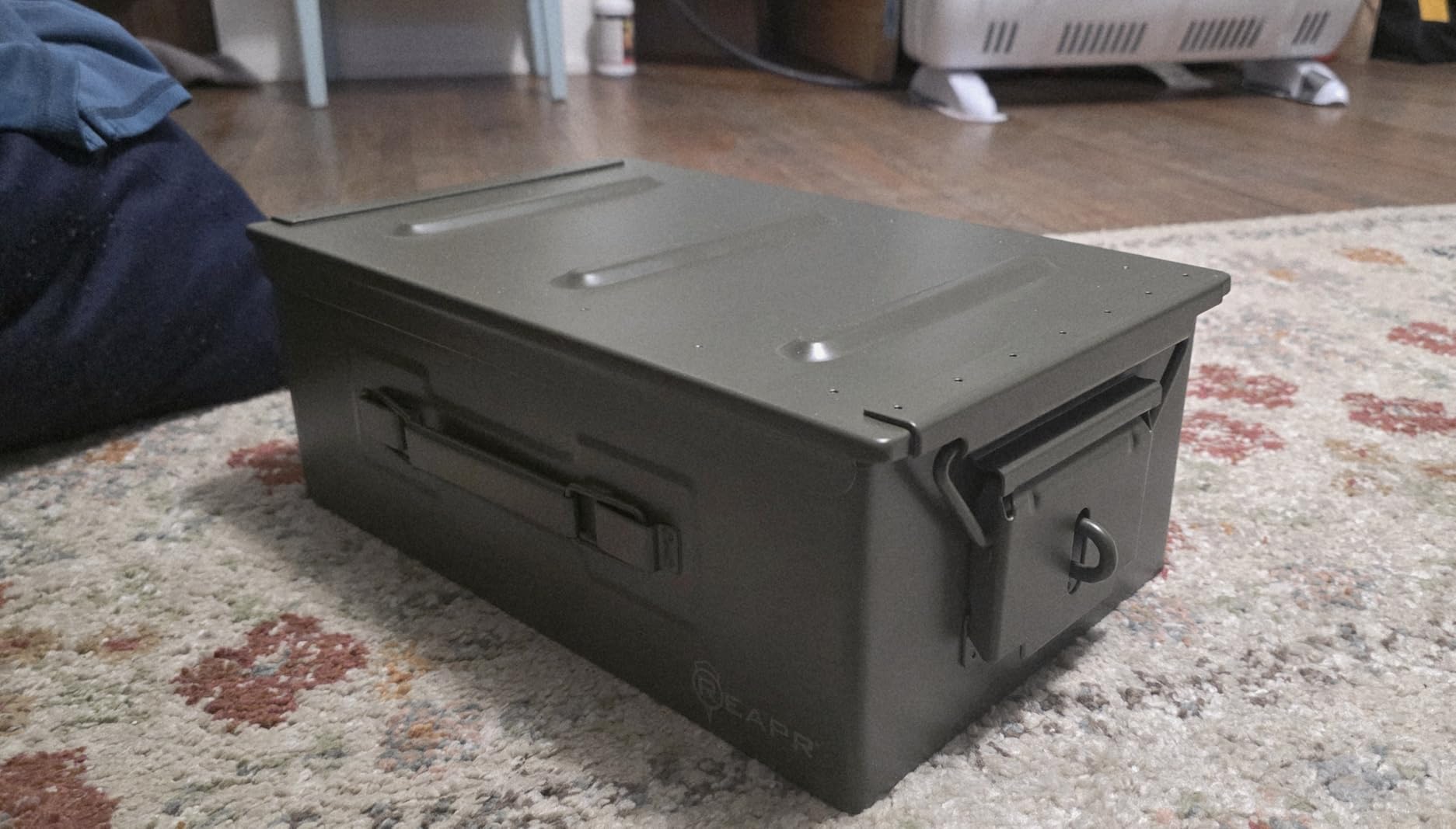 Reapr XL Ammo Box - Lockable Heavy Duty Steel Ammo Can for 9mm, 223, 50 Cal, Airtight Military Storage Case for Tools, Gear or Ammunition, Water Resistant Metal Footlocker Style Organizer customer photo 2