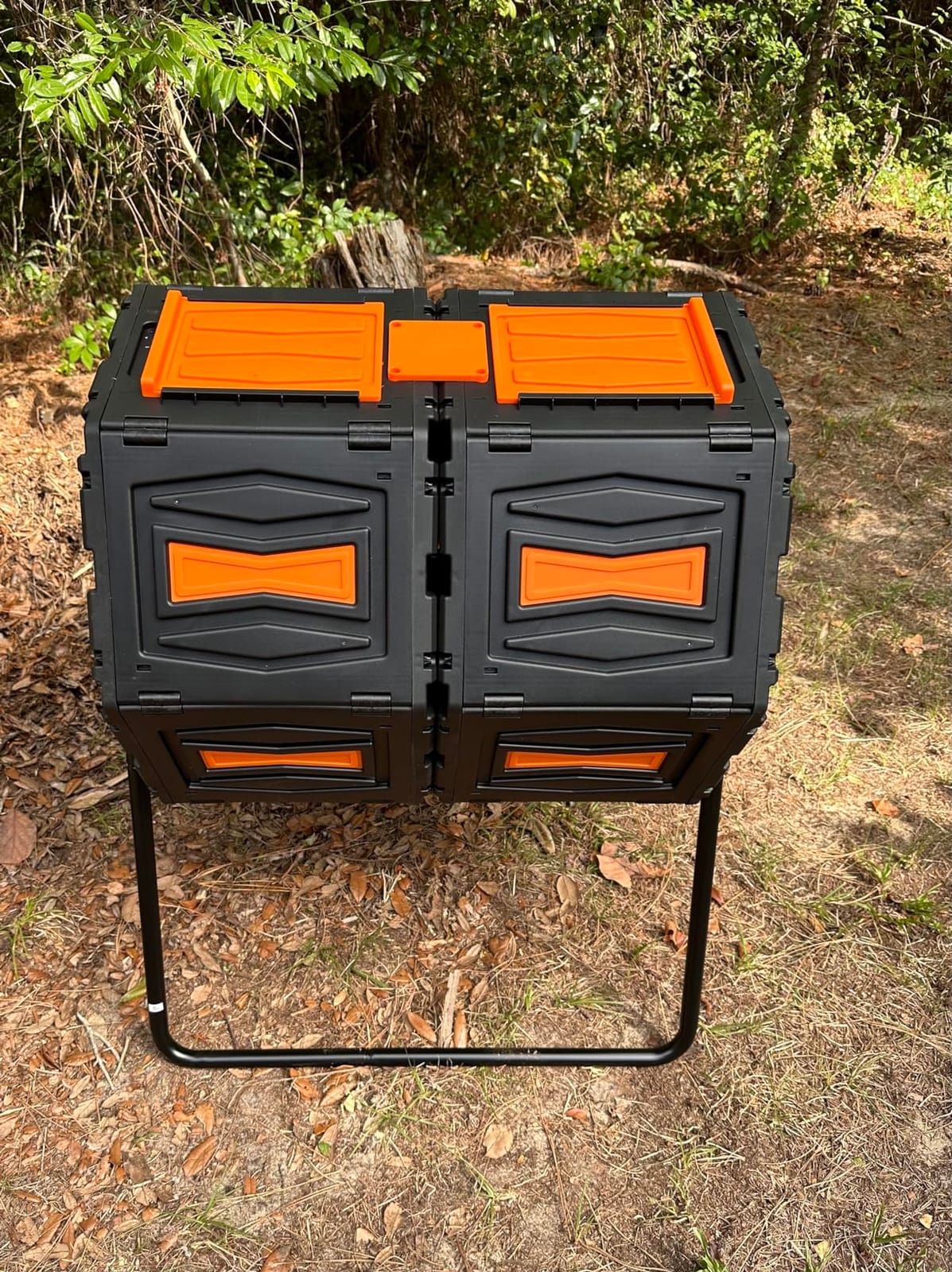 Marcytop Compost Tumbler, Easy Assemble & Efficient Outdoor Compost Bin, 45 Gallon/170 Liter Large Dual Chamber Rotating Composter for Garden, Kitchen, and Yard Waste, Orange Door customer photo 1