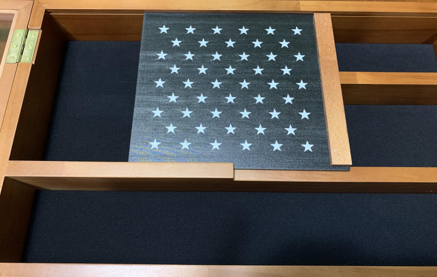 TJ.MOREE Challenge Coin Display Case for Collection Wall Mount Black Wood | 11x13.4 inches, Adjustable Shelves customer photo 2