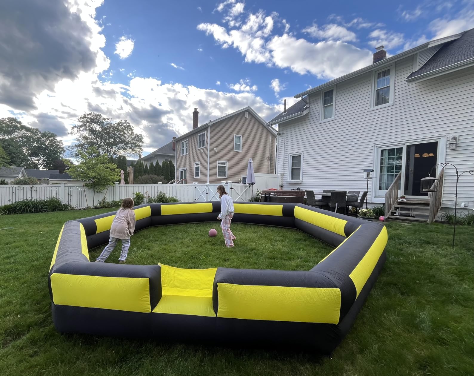 OZIS Gaga Ball Pit Inflatable 15FT with Built-in Blower, Portable Gaga Pit for Indoor Outdoor School Family Activities Easy to Setup customer photo 2