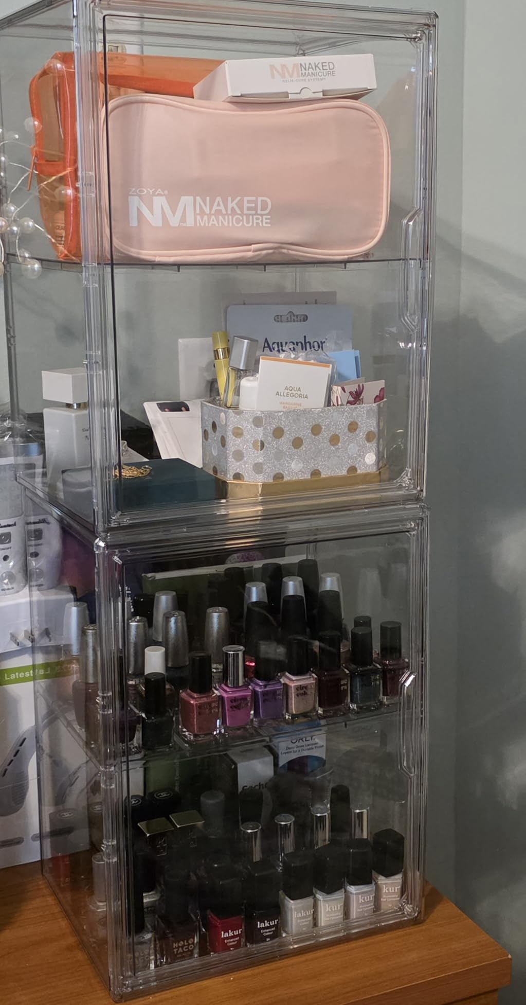 Clear Acrylic Display Case, Stackable Plastic Storage Bins with Magnetic Attraction Lid, Showcase for Cosmetic, Large Figures Collectibles, X-Large customer photo 2