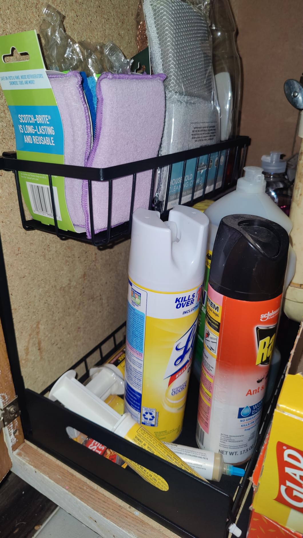 Under Sink Organizer, L-Shaped 2 Tier Pull Out Cabinet Organizer | Slide Out Under Cabinet Storage, For Kitchen and Bathroom, Metal Under Sink Storage with Sliding Drawer, 50 lbs, White 2 Pack customer photo 2