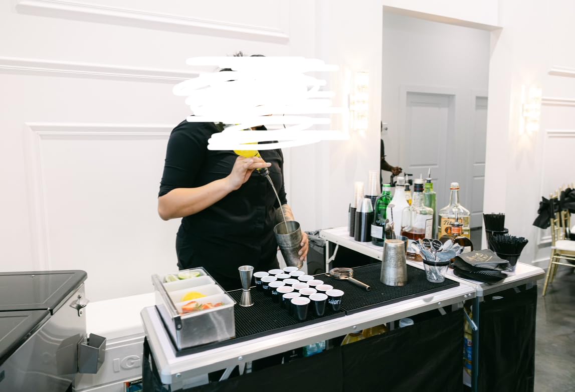GoBar Portable Double Bar Table Set - Mobile Bartender Station for Events - Includes Carrying Case - Standard or LED customer photo 1