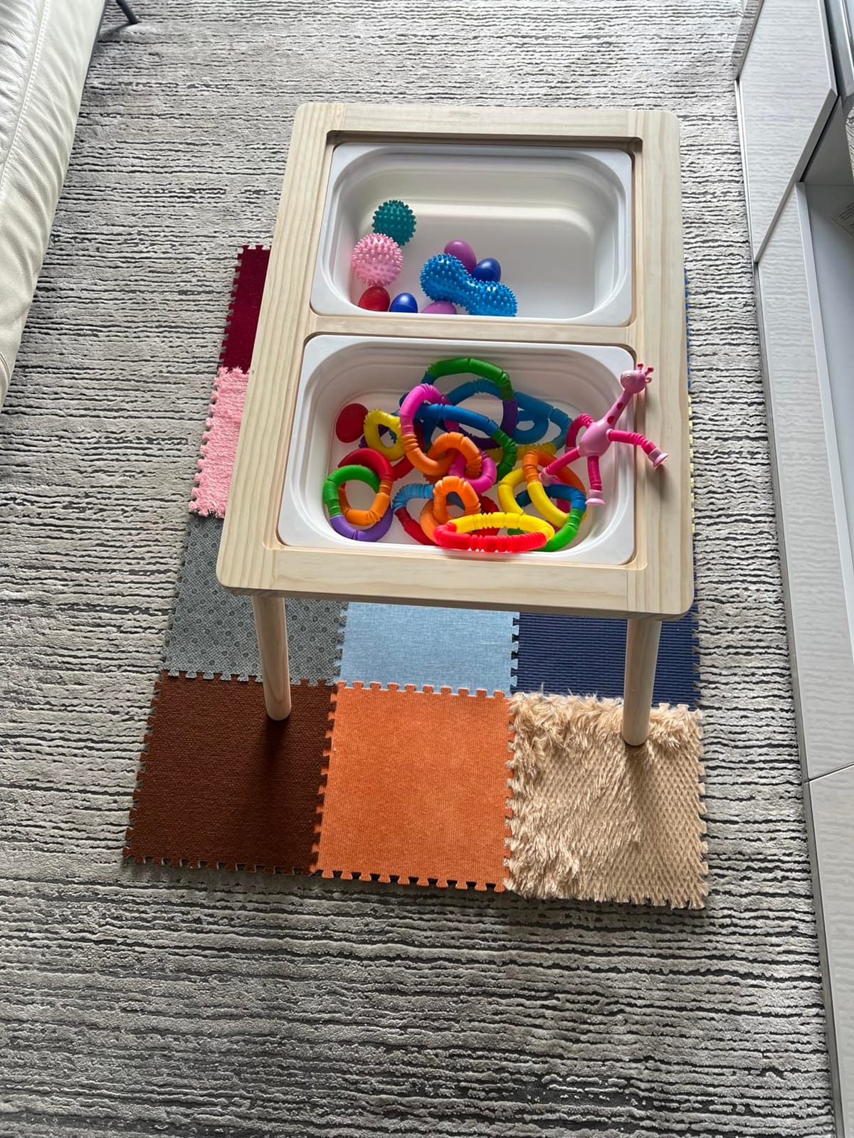 Ogears Sensory Table, Kids Activity Table, Wooden Play Table with Bins, Montessori Table, Chalk Board and Whiteboard customer photo 2