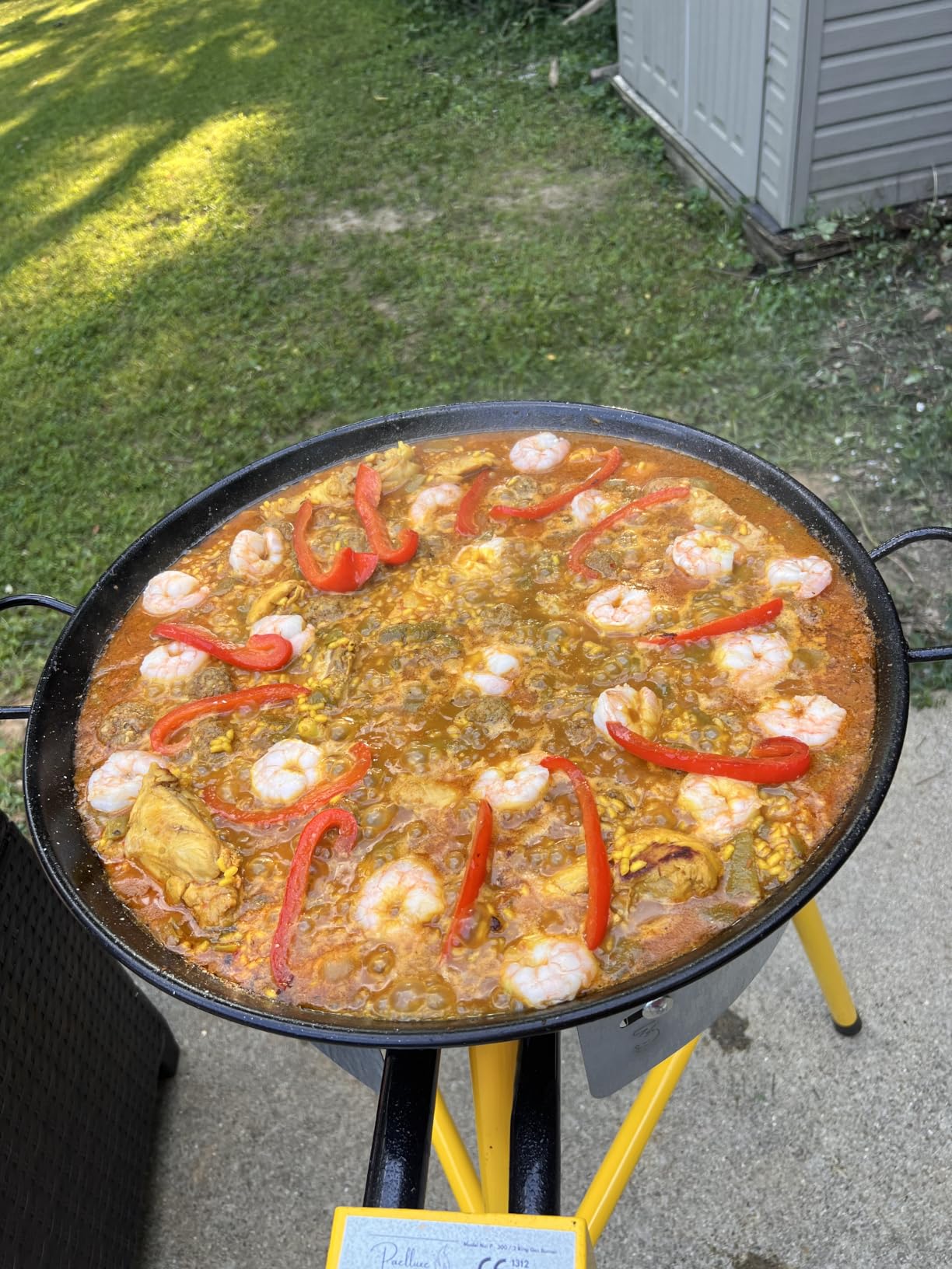 Paelluxe Paella Burner and Stand Set 16 Servings, 22 Inch Paella Pan, Dual Propane Outdoor Stove with Stand & Regulator, Portable Gas Cooker for Camping Crawfish Boil Cooking Outdoor, Paellera Propano customer photo 2