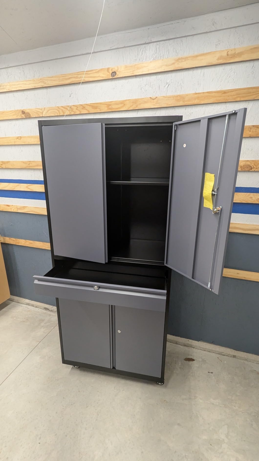 Yizosh Metal Garage Storage Cabinet with Locking Doors and Adjustable Shelves, 71
