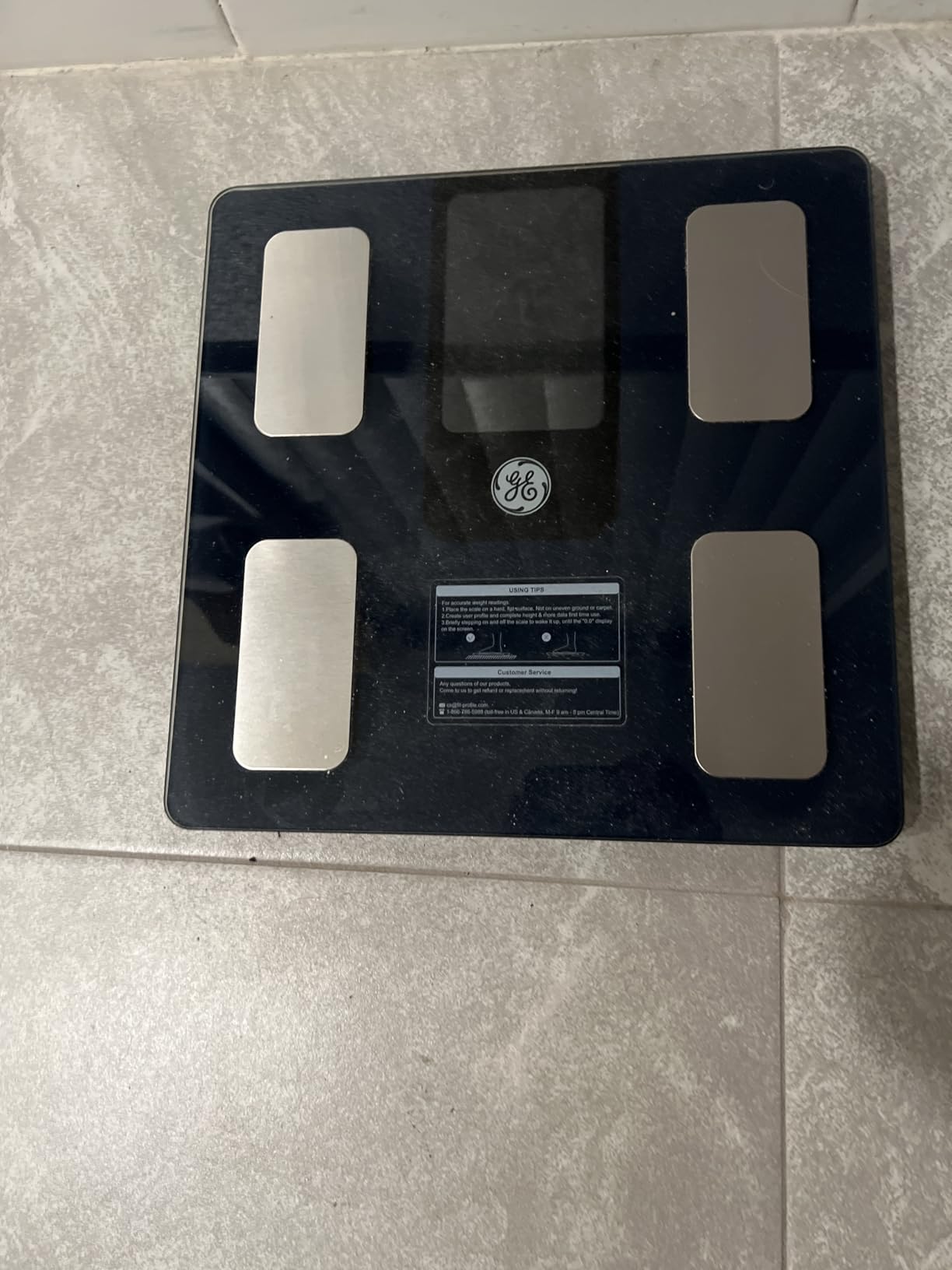 GE Smart Scale for Body Composition, Weight, BMI, 500lb, Large 11.8-Inch | Body Fat Scale with Muscle Mass, Digital Bathroom Weighing Health Monitor, FSA Eligible HSA, Bluetooth App Sync, Dark Blue customer photo 2