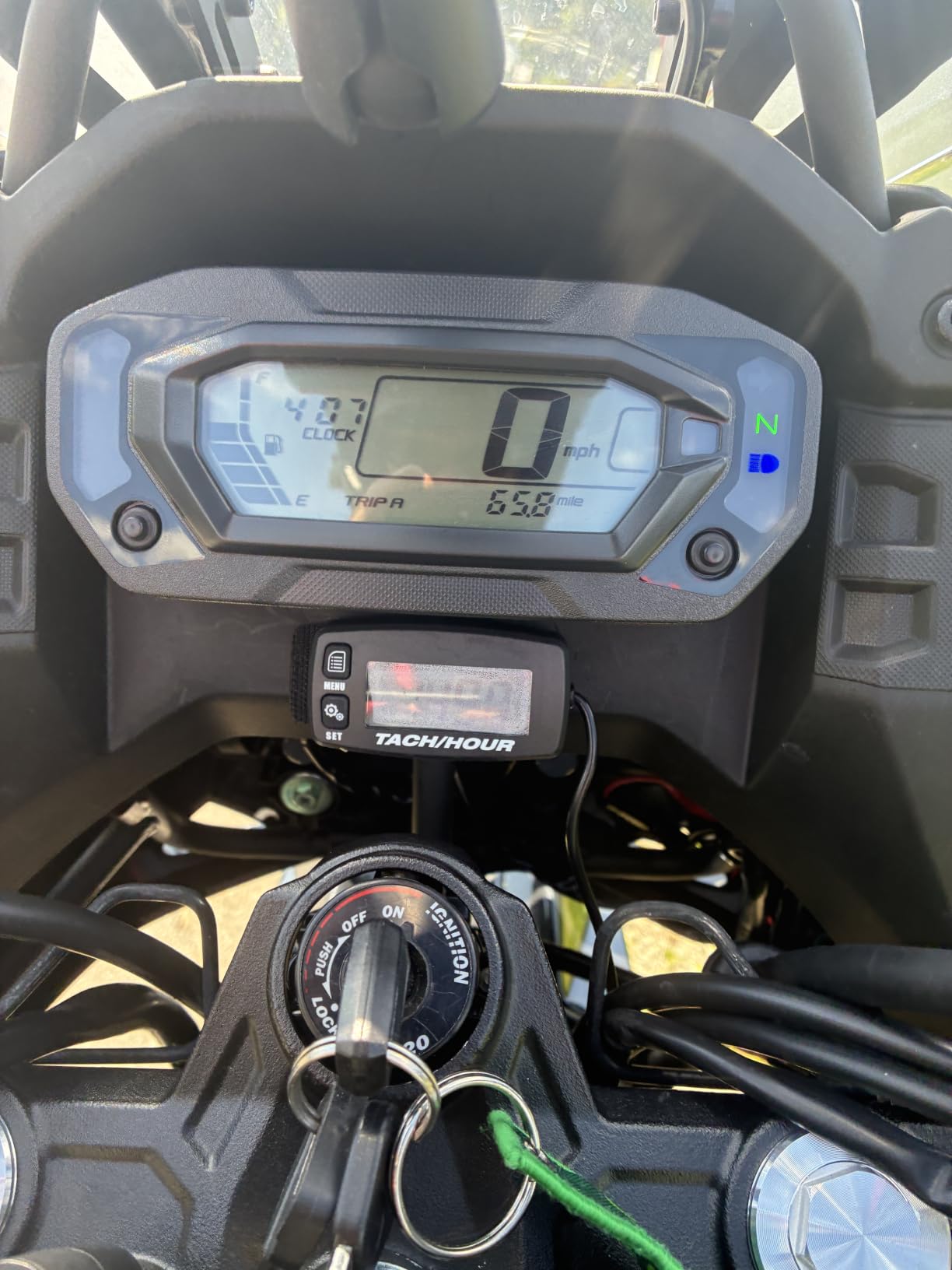 Digital Tachometer Hour Meter, Service Reminder for Small Engine | Engine hours and RPM, service reminder, 8 firing patterns, max RPM recall, dual-color backlit, for mower, boat, ATV customer photo 1