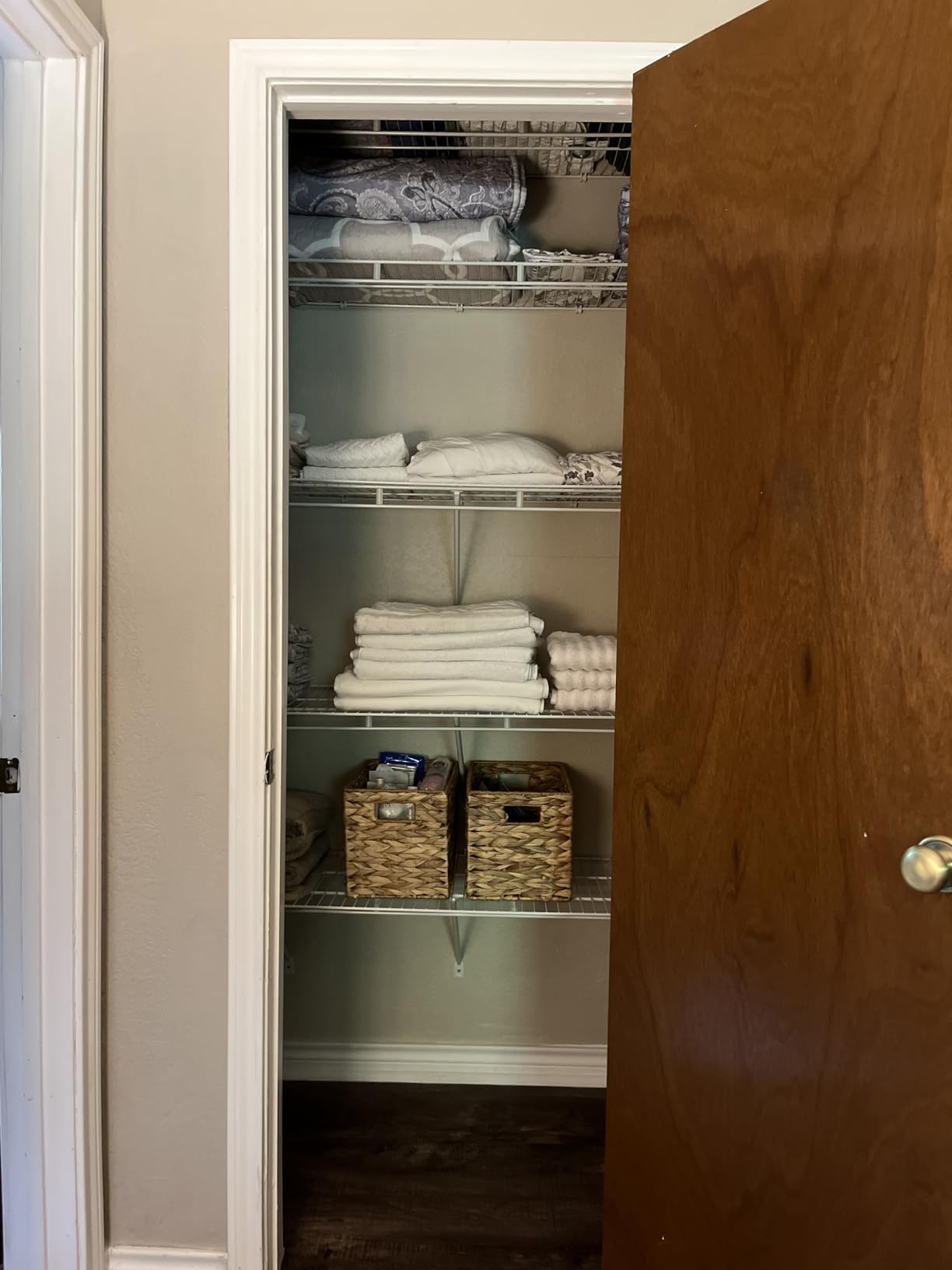 HAUSHOF 4 Pack Closet Shelves Wall Mounted, 4 ft x 12 in Wire Shelf Kit | White Wire Closet Shelving for Closet, Laundry Room, Bedroom, Living Room, Pantry Organization and Storage customer photo 2