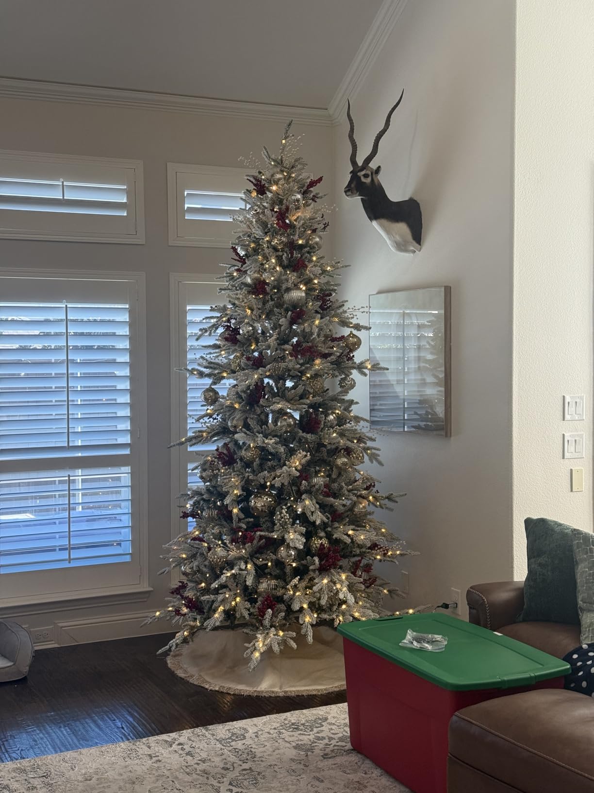 Best Choice Products Lighted Aspen Christmas Tree, 7.5ft Flocked Artificial Noble Fir, Pre-Lit White & Multicolored LED Lights Premium Holiday Décor customer photo 1