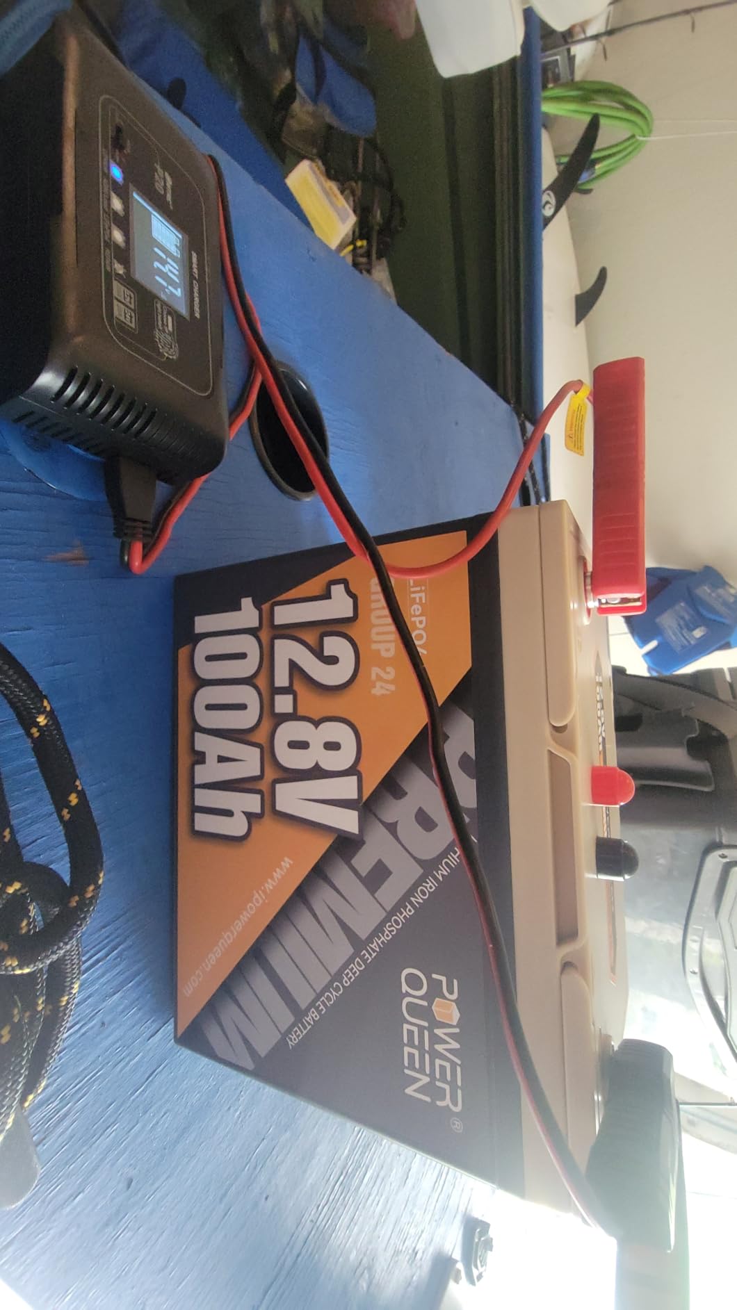 Power Queen 12V 100Ah LiFePO4 Battery, Group 24 Lithium Battery, 15000+ Deep Cycles RV Battery with BMS Protection for Travel Trailer, Motorhome, Trolling Motor, Solar customer photo 1