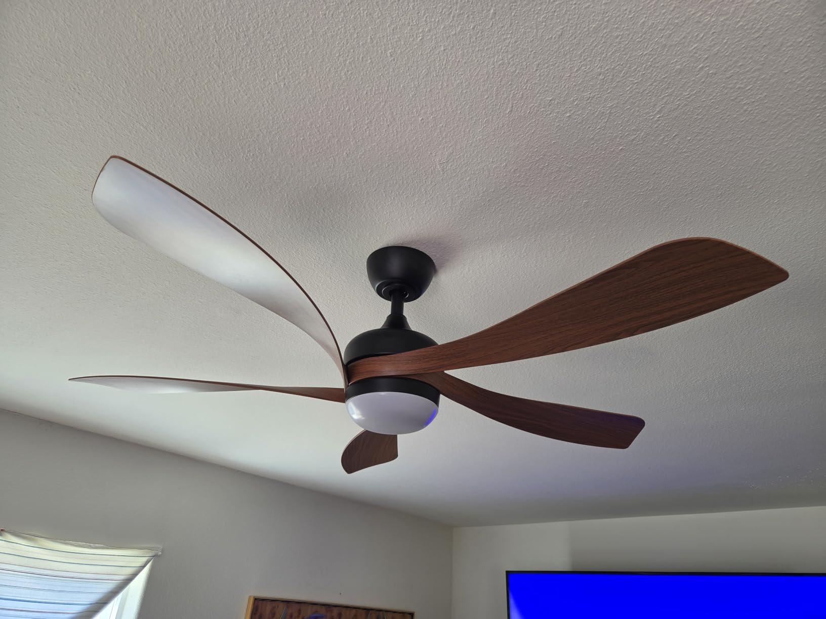 Sofucor 52 Inch Smart Ceiling Fan with Light, 5 ABS Blades, Brown | Alexa/Google Assistant/APP/Remote Control, Reversible DC Motor, Timer, 6 Speeds, 3CCT For Living Room Bedroom Patio Farmhouse customer photo 2