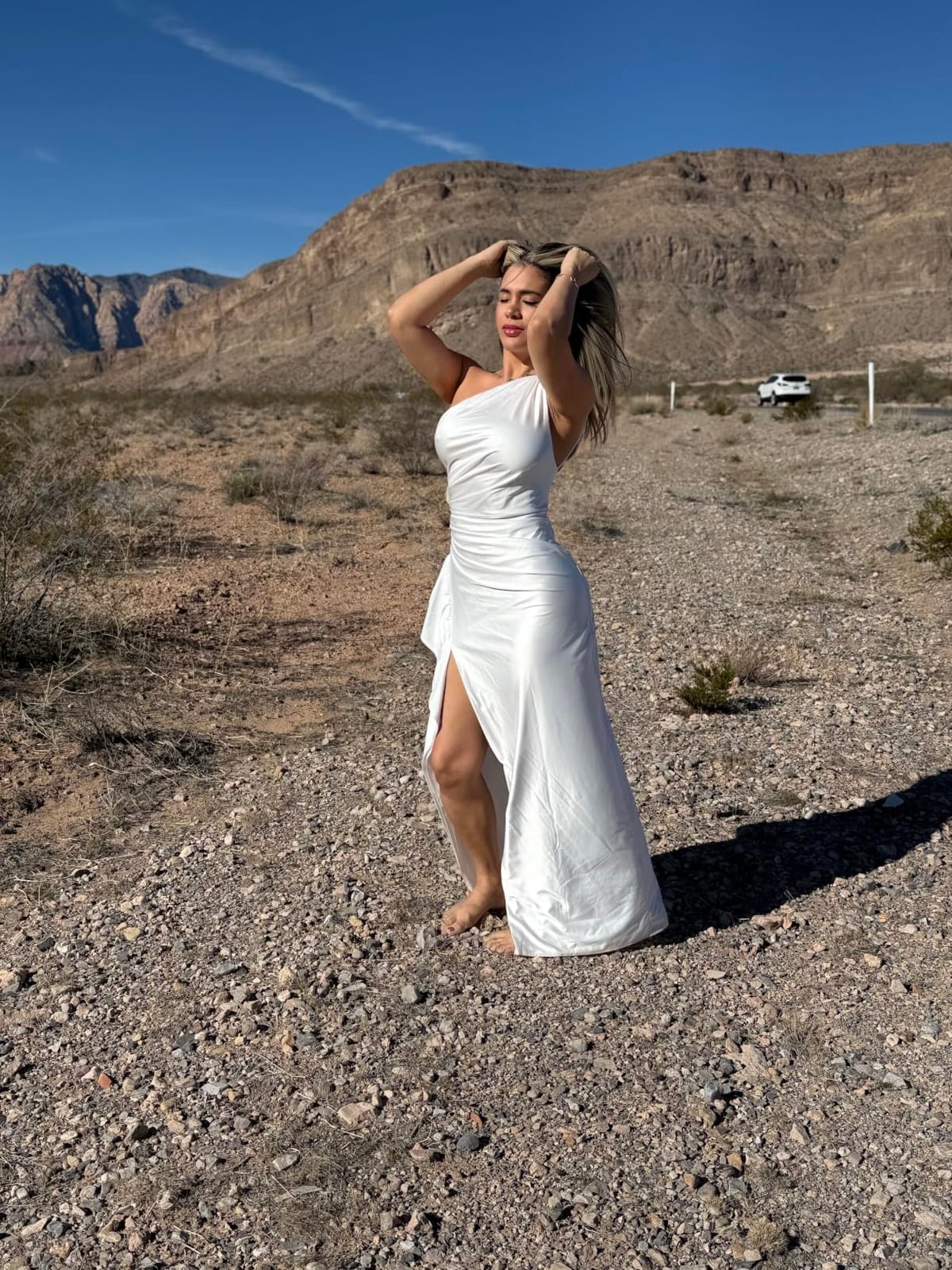 Memoriesea Women's High Split Wedding Guest Party Maxi Dress | One Shoulder,Stretchy Bodycon Maxi Dress,Cocktail Formal Homecoming,Elegant Bridal Shower Bridesmaid Birthday Party Holiday customer photo 1