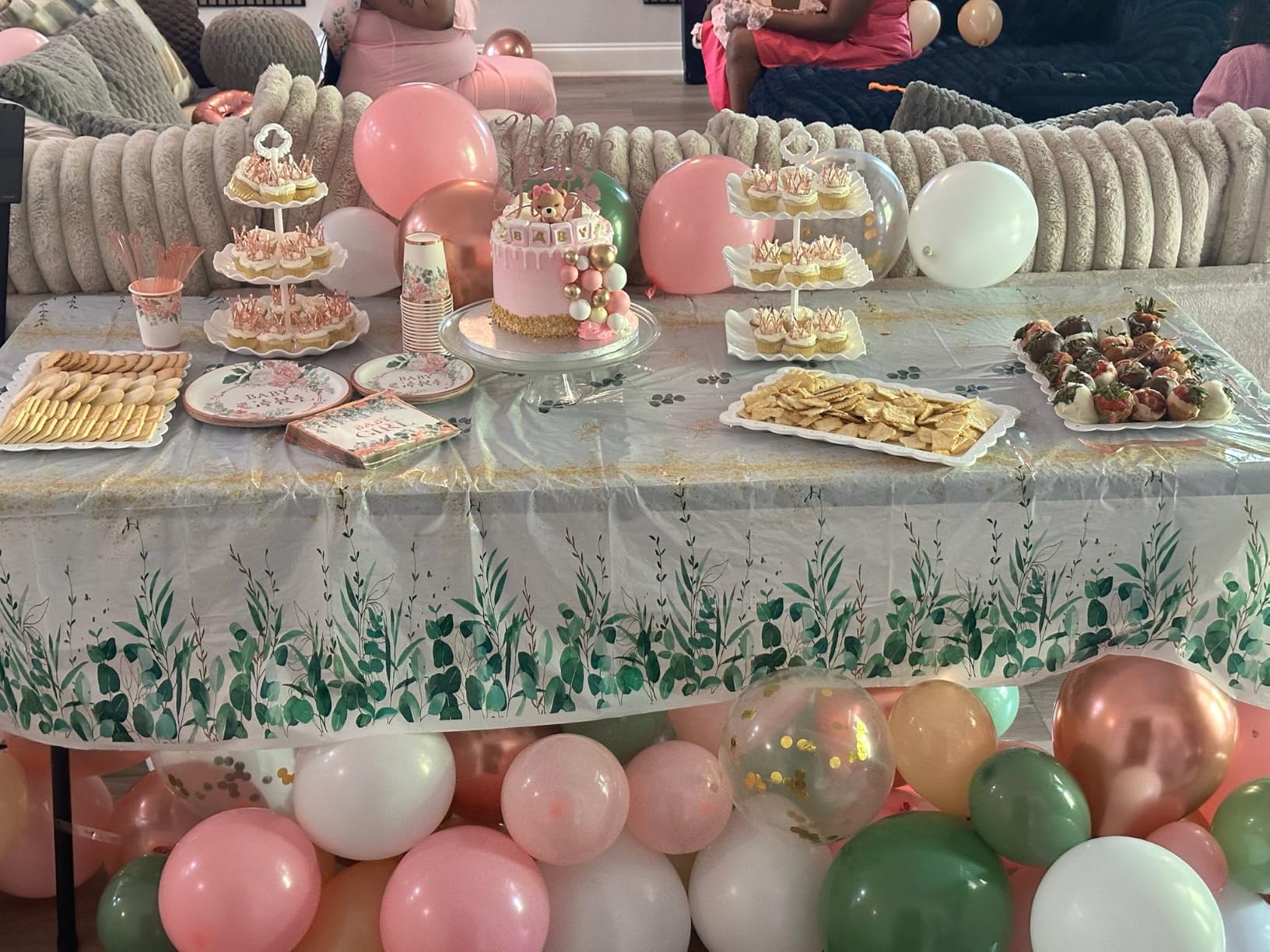 Pack of 11 NWK Cake Stand Set, with 3 x Two-Tier and 3 x Three-Tier Cupcake Stands, 4 x Appetizer Trays, 1 x Tablecloth customer photo 1