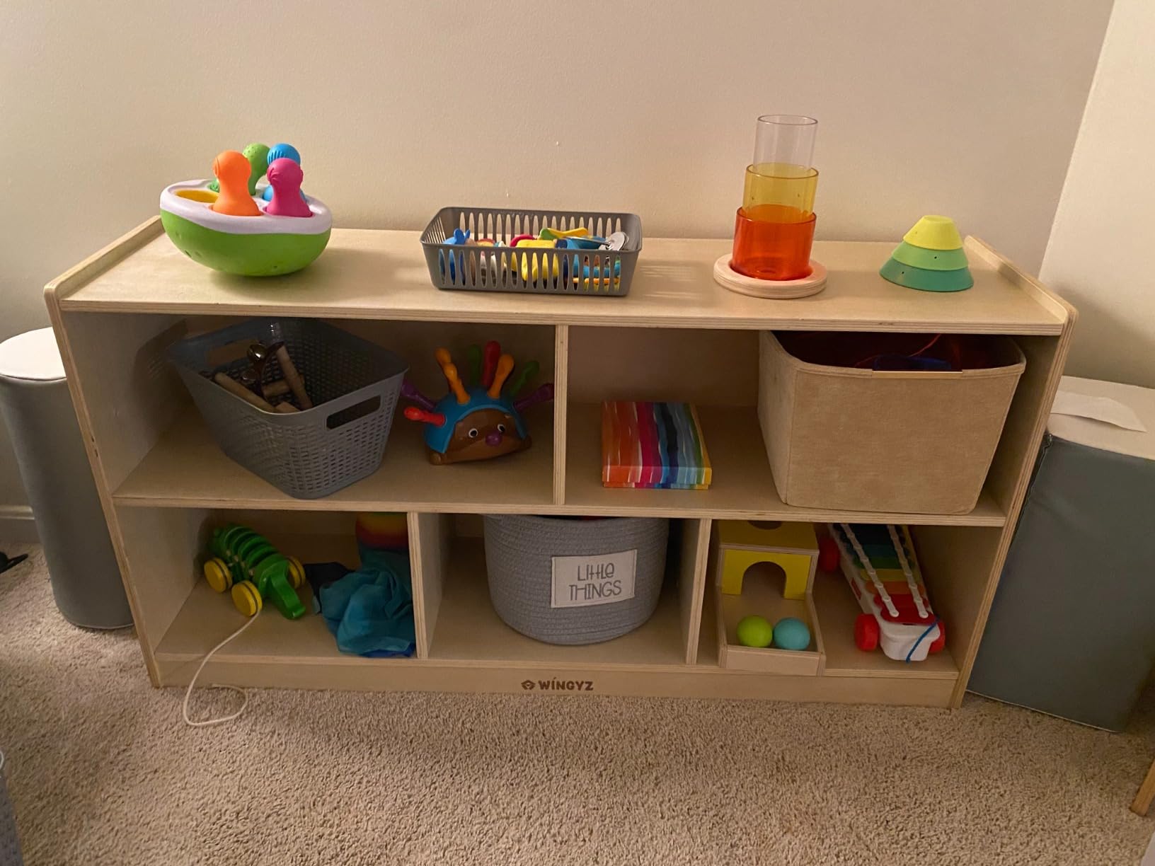 WINGYZ Montessori Bookshelf, 5-Section Wooden Storage Cabinet, FSC Safety, 350lb Capacity Kids Bookshelf customer photo 2